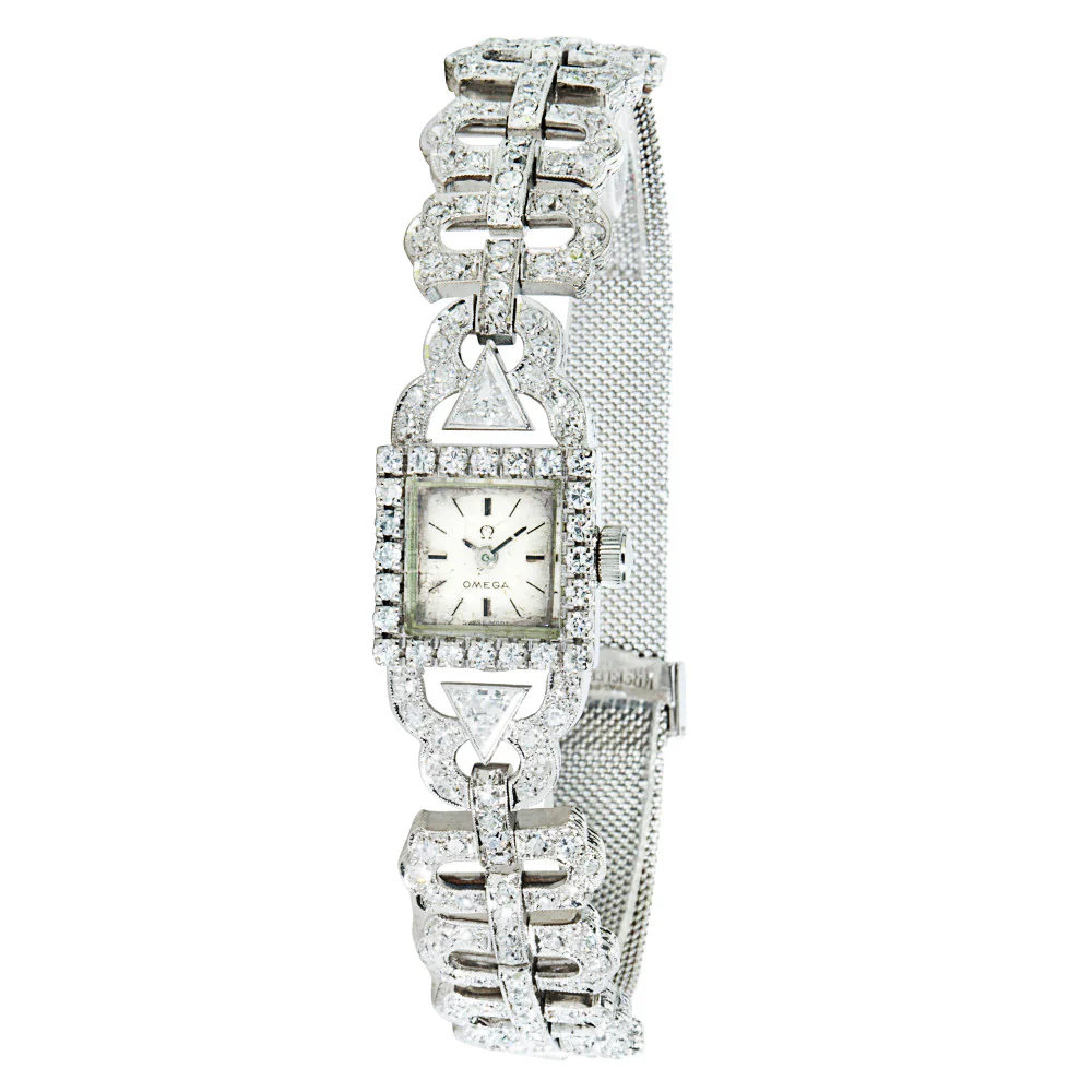 Omega Vintage Dress 650 Womens Quartz Watch in 18K White Gold
