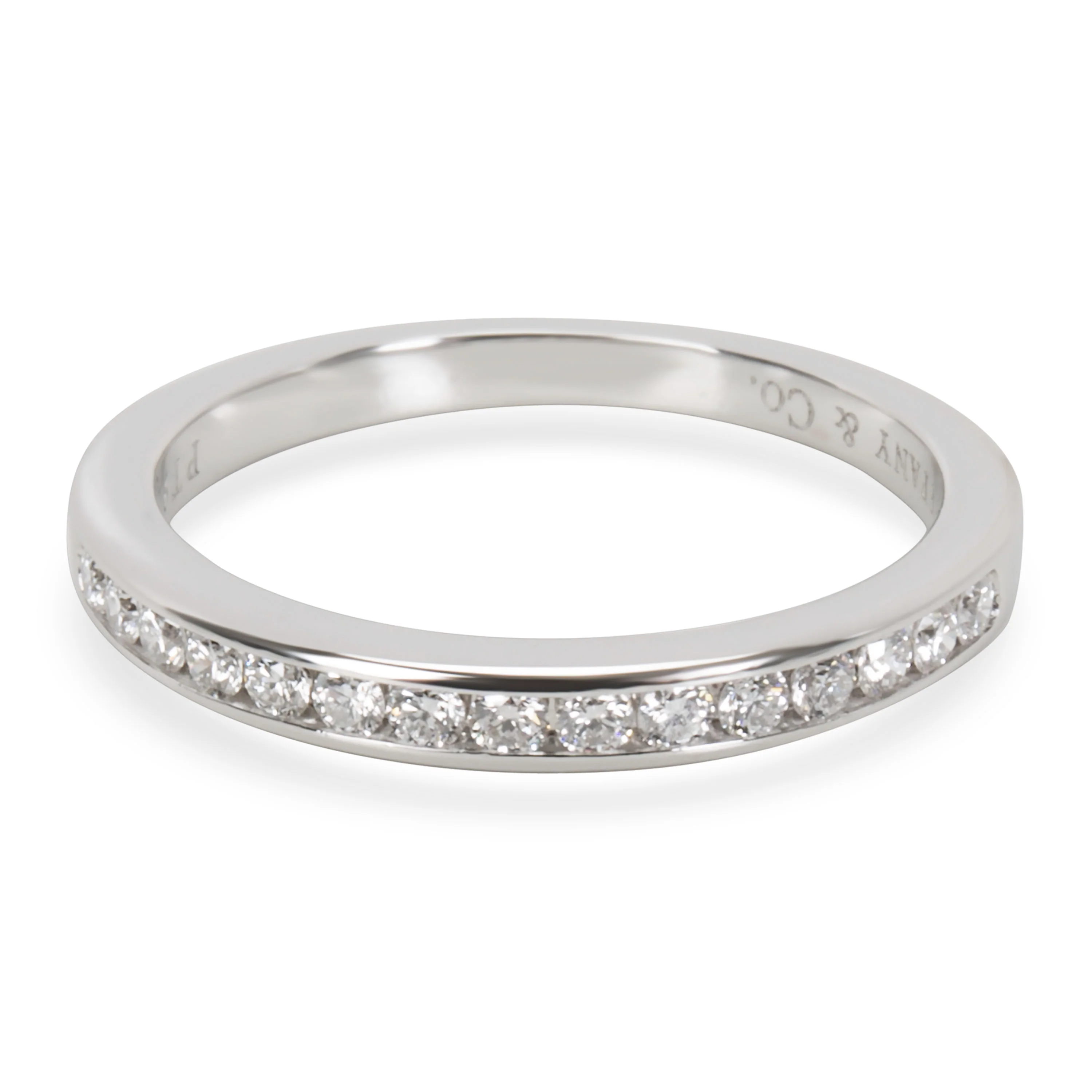 Tiffany & Co. Half Eternity Channel Set Diamond Wedding Band, Platinum 0.21 Ctw