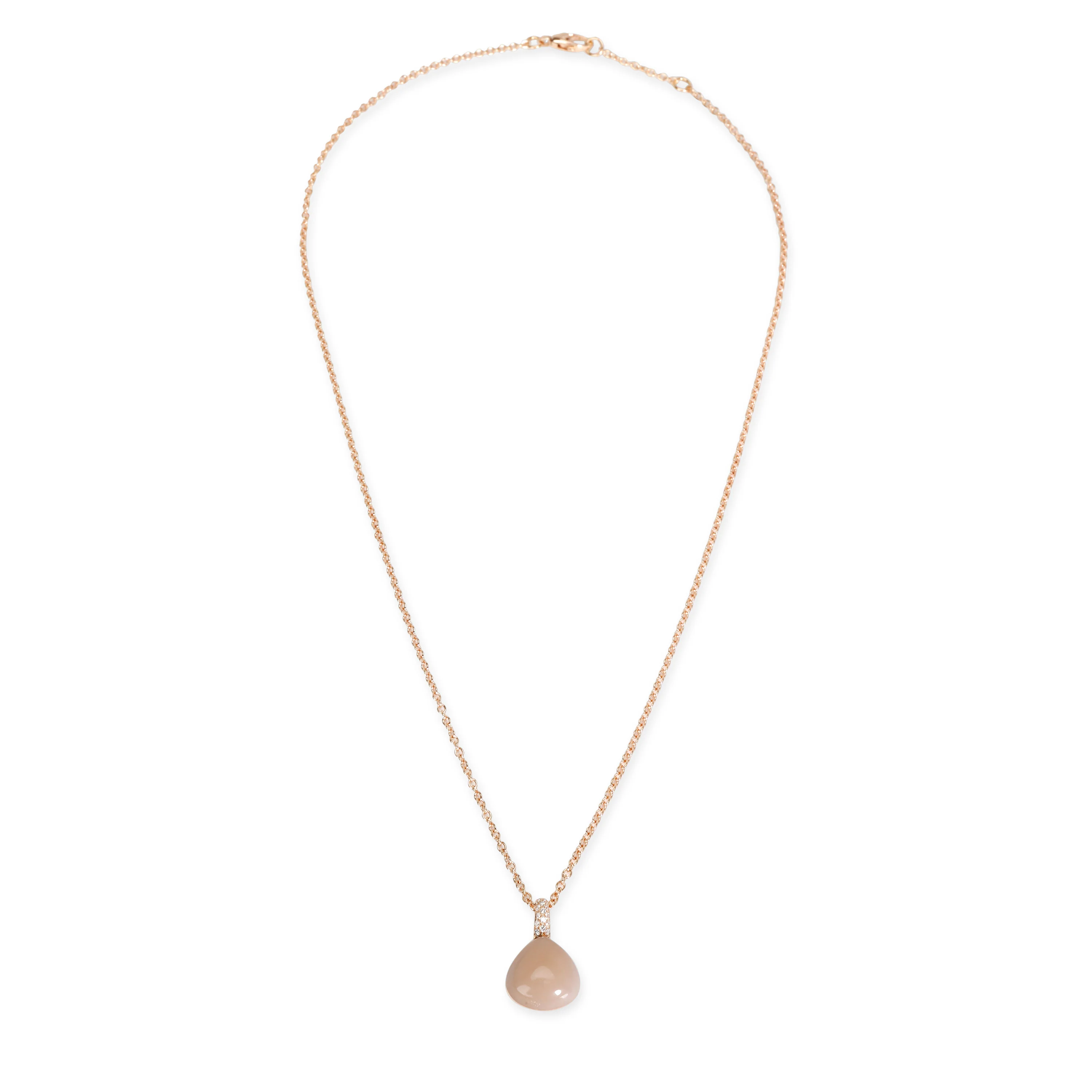 Bucherer Moonstone & Diamond Necklace in 18KT Rose Gold 0.05 CTW - Image 2