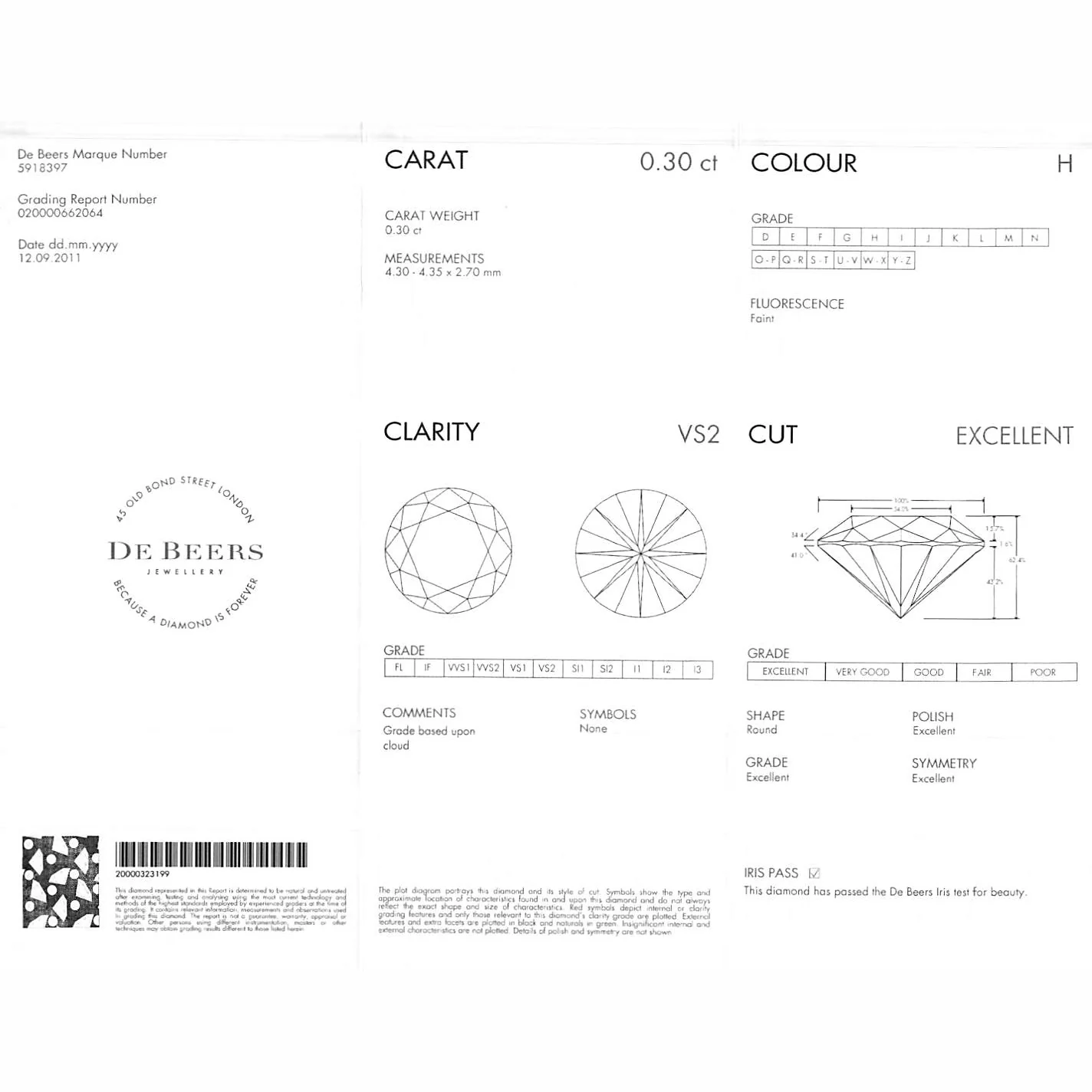 DeBeers Promise Diamond Stud Earrings in 18K White Gold (0.68 CTW) - Image 5