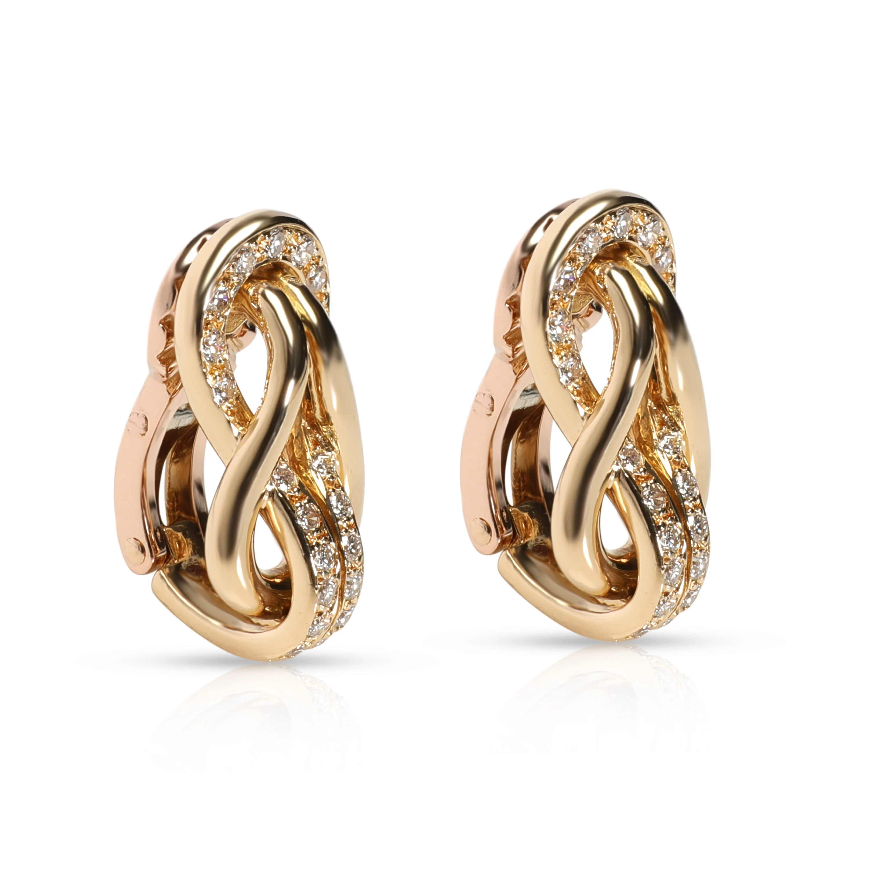 Cartier Hercules Love Knot Diamond Earrings in 18K Yellow Gold 3/8 Ctw - Image 2