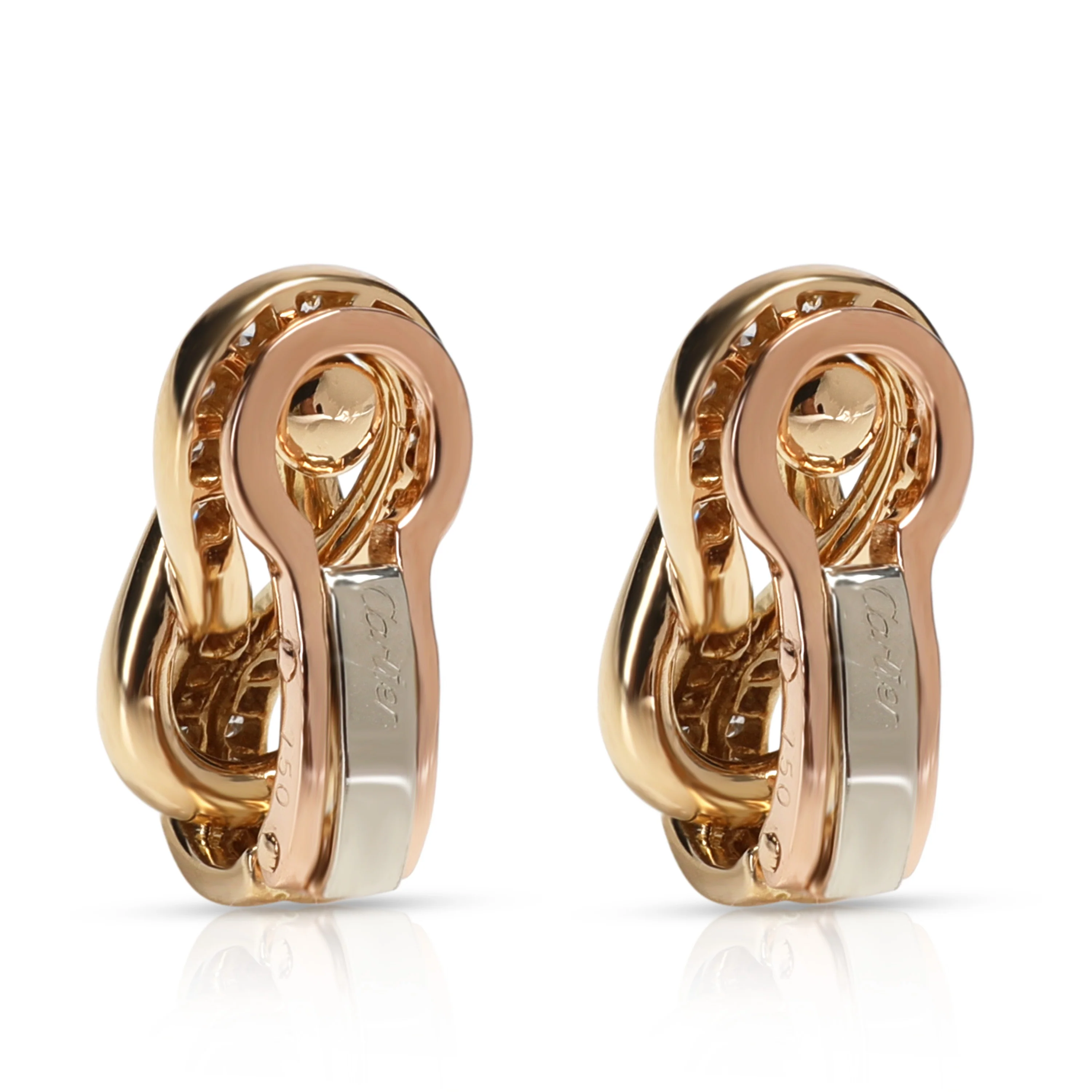 Cartier Hercules Love Knot Diamond Earrings in 18K Yellow Gold 3/8 Ctw - Image 3