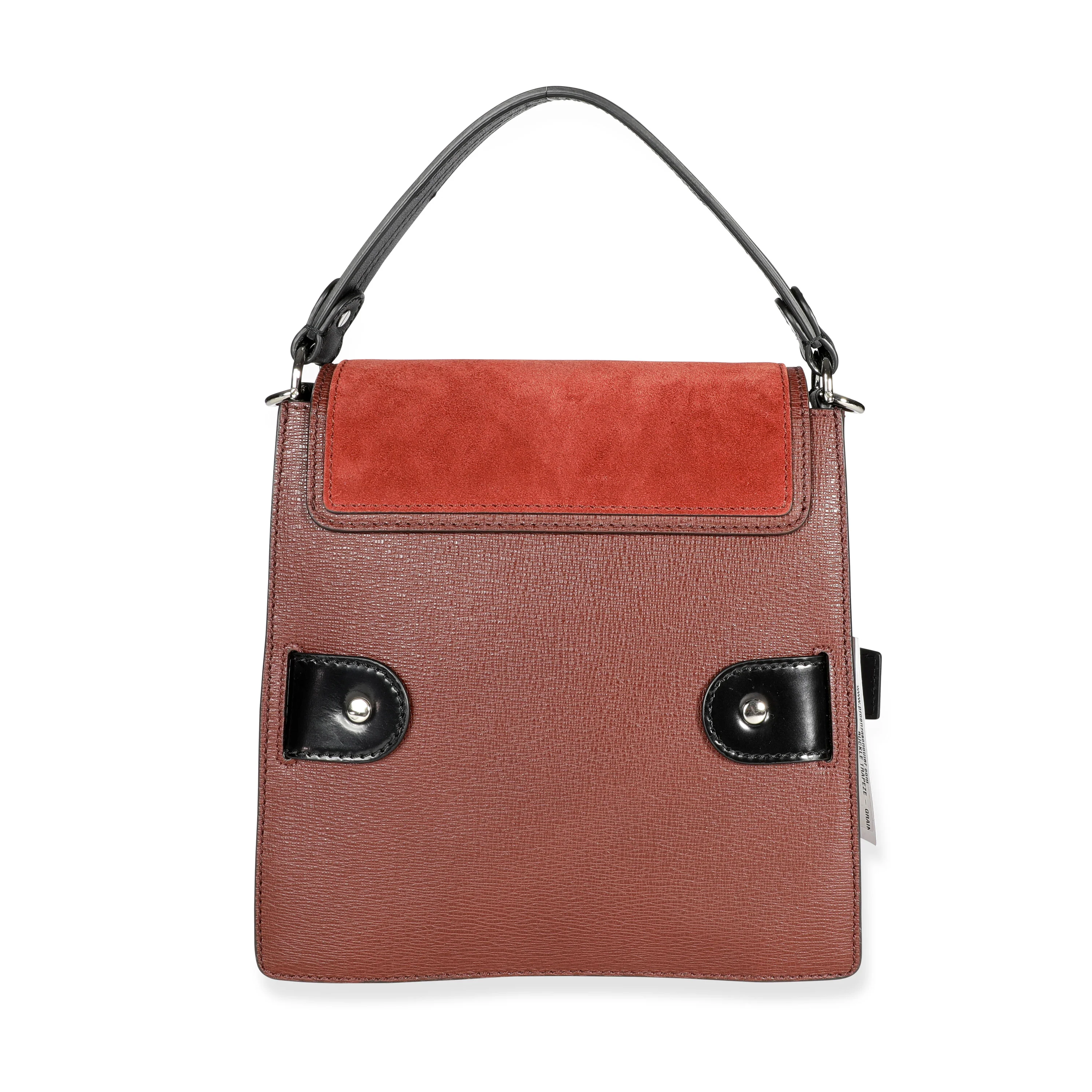 Russet Calfskin & Suede Buckle Trapeze Bag - Image 3