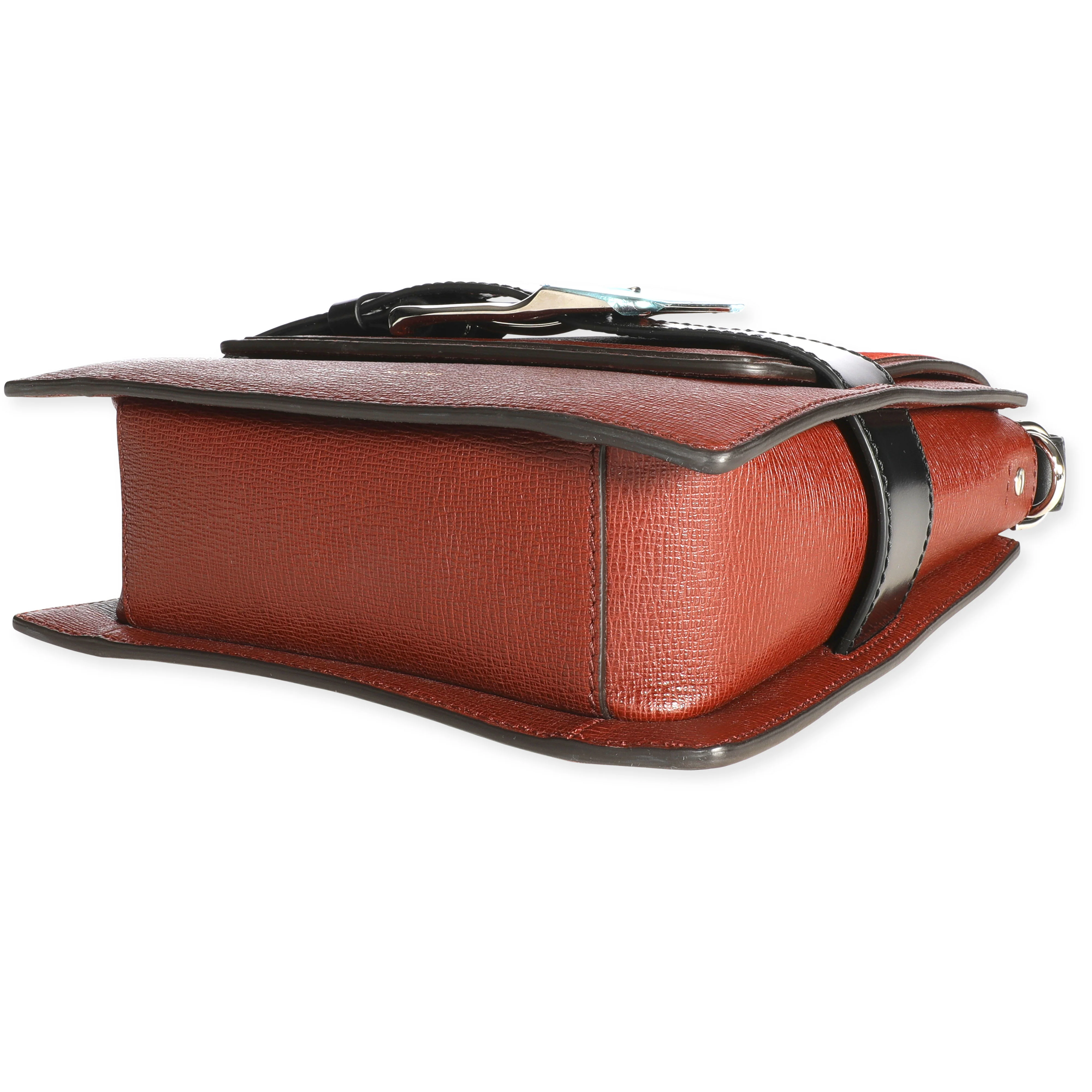 Russet Calfskin & Suede Buckle Trapeze Bag - Image 5