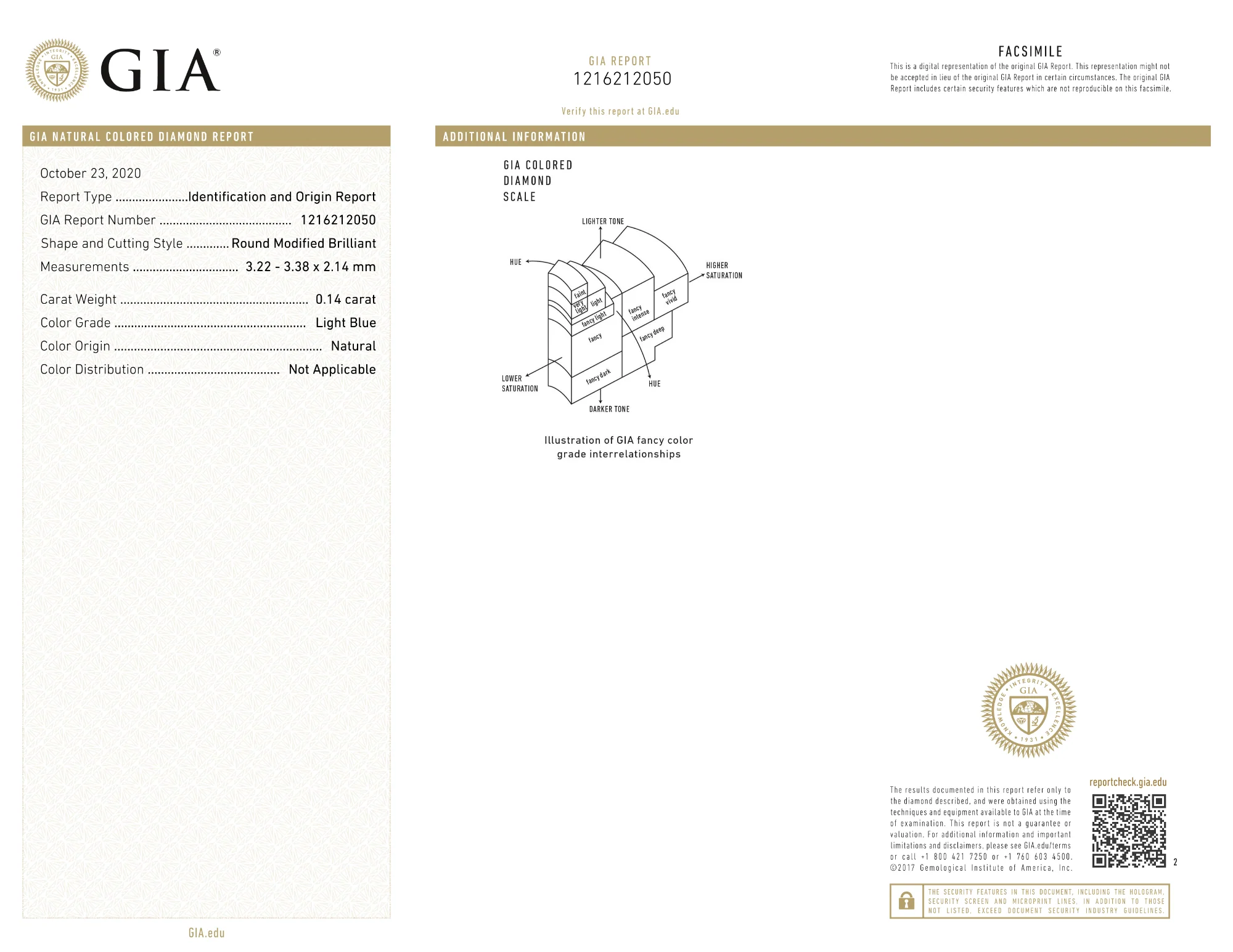 GIA Certified Fancy Light Blue Diamond Single Stud in 14K Yellow Gold 0.14 CT - Image 4