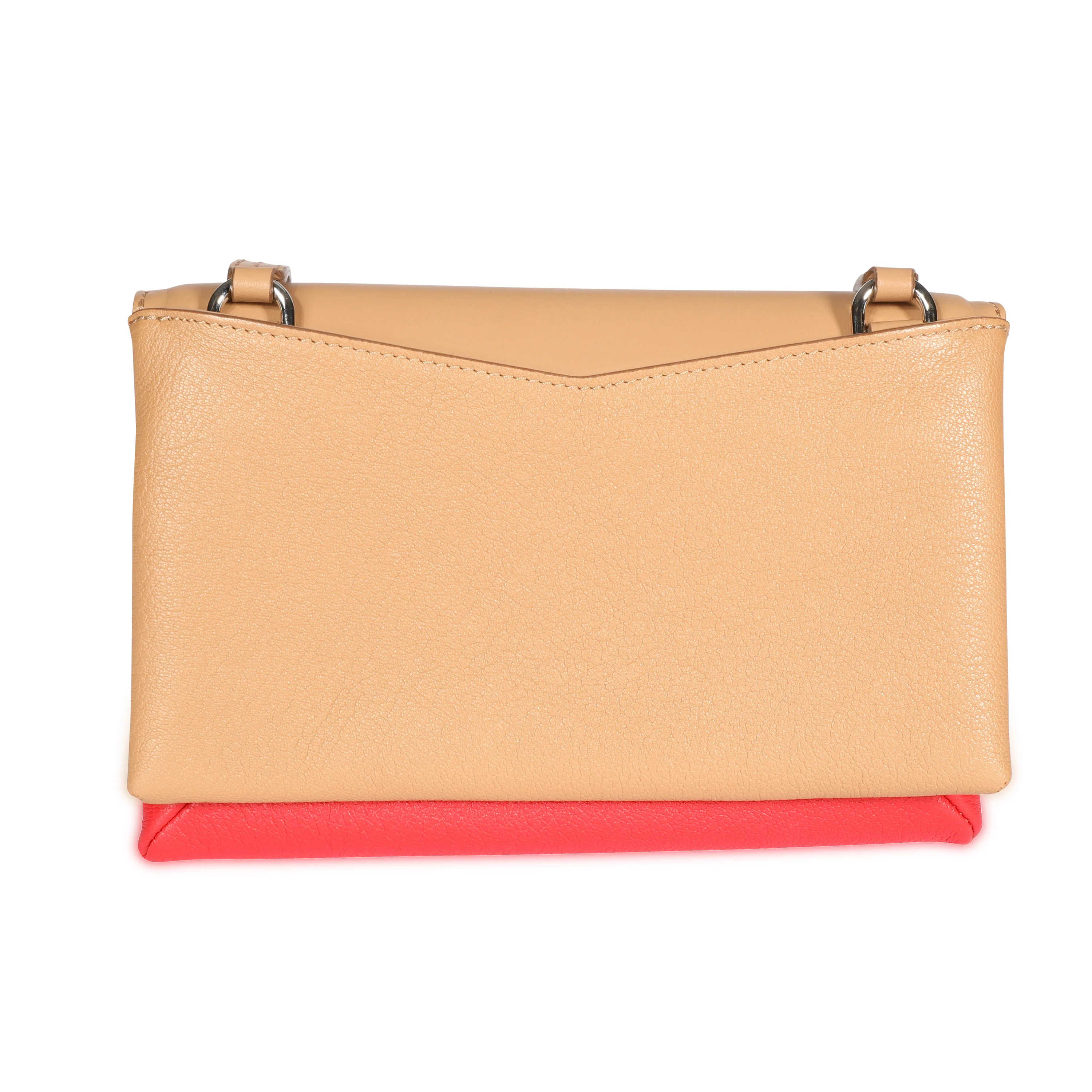 Beige & Red Leather Duetto Crossbody Bag - Image 3