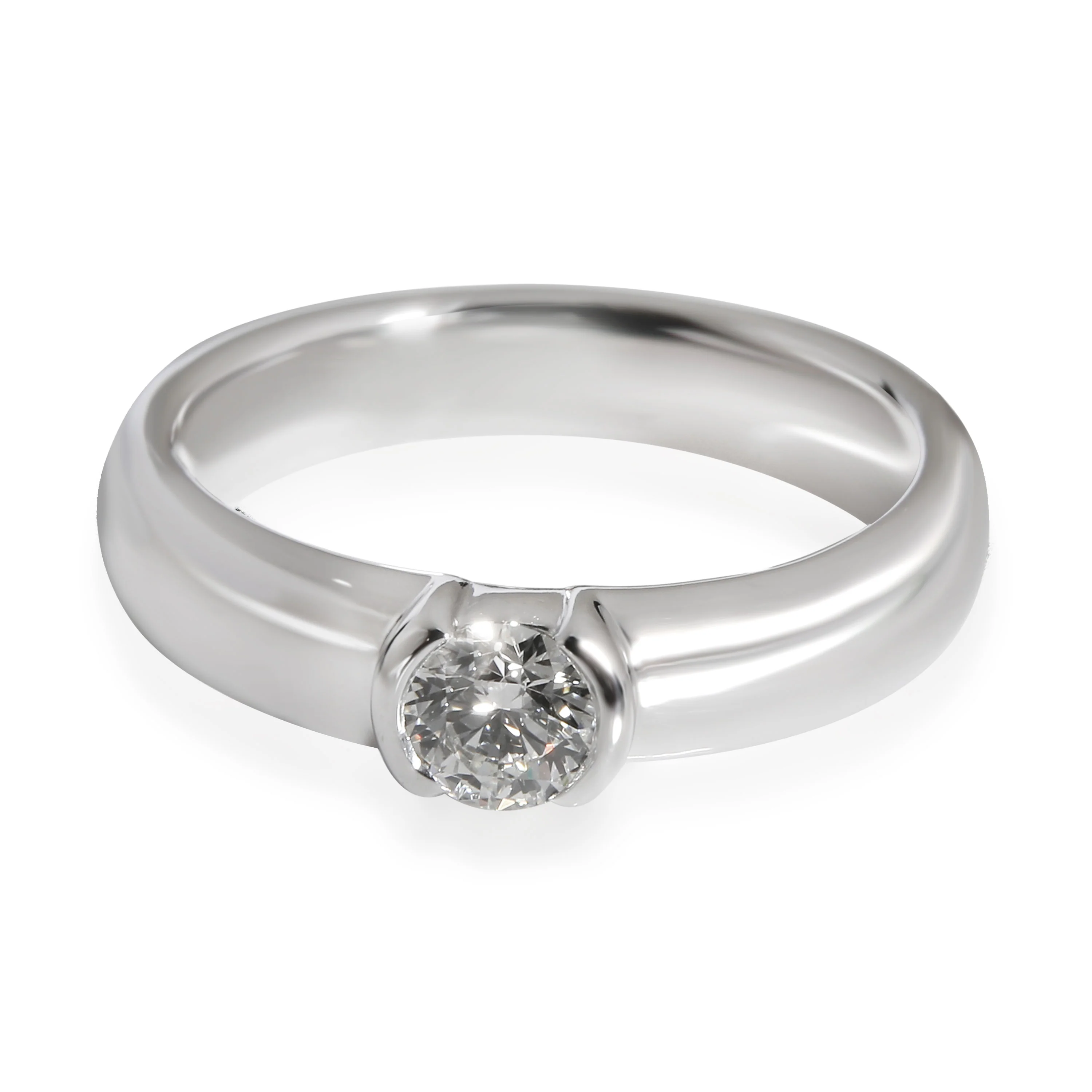 Tiffany & Co. Bezel Diamond Solitaire Ring in Platinum 0.32 CTW