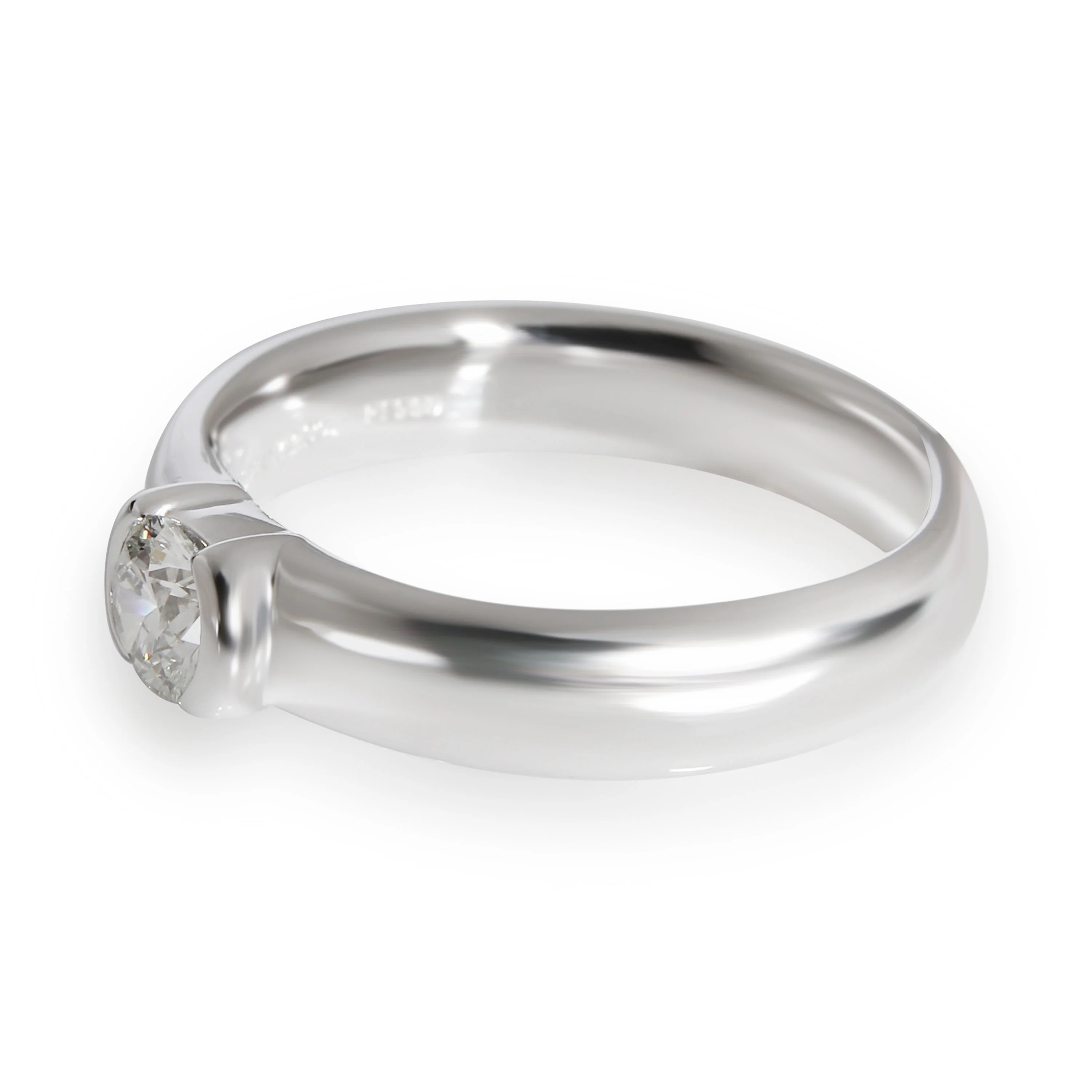 Tiffany & Co. Bezel Diamond Solitaire Ring in Platinum 0.32 CTW - Image 2