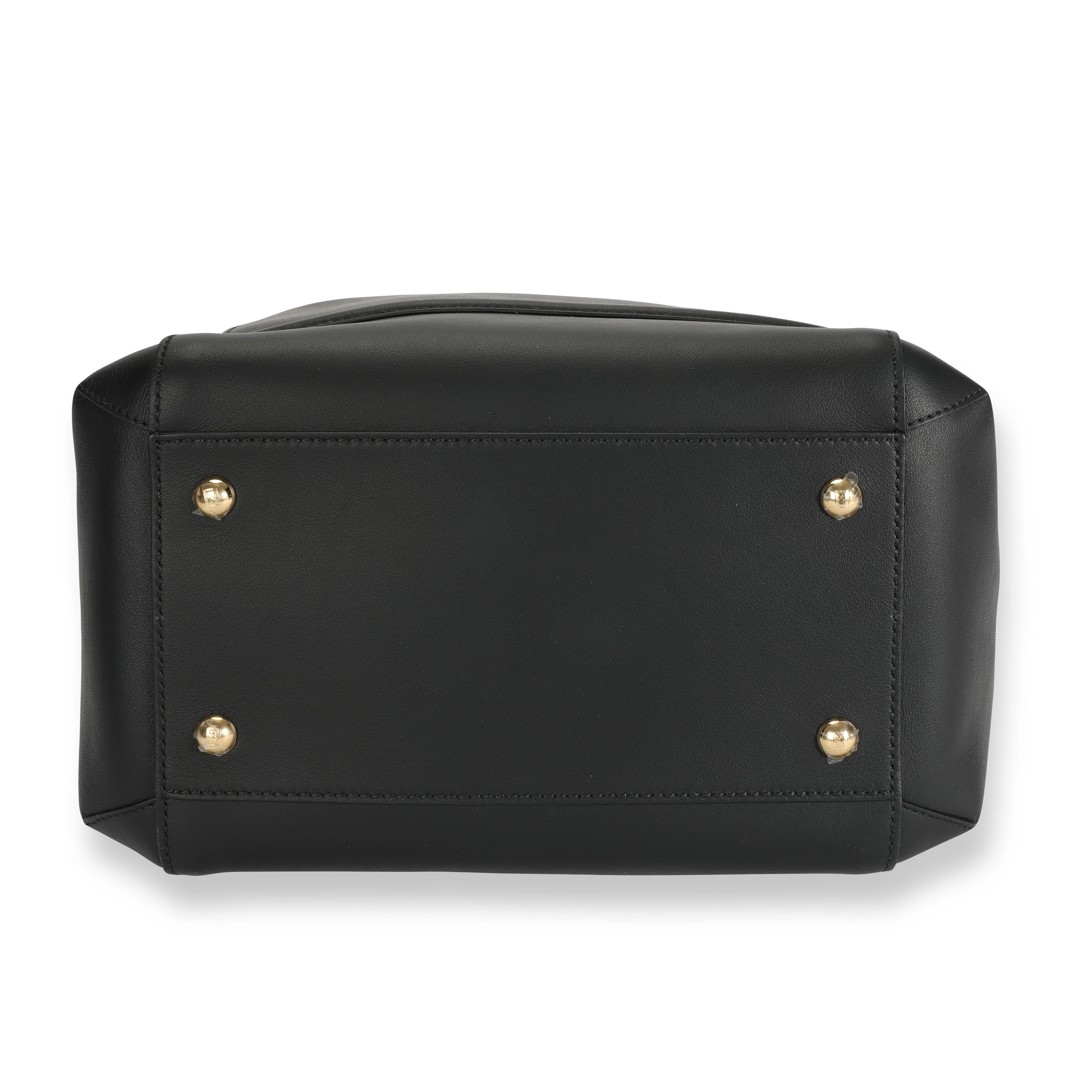 Black Vitello Leather Karligraphy Chain Bucket Bag - Image 4