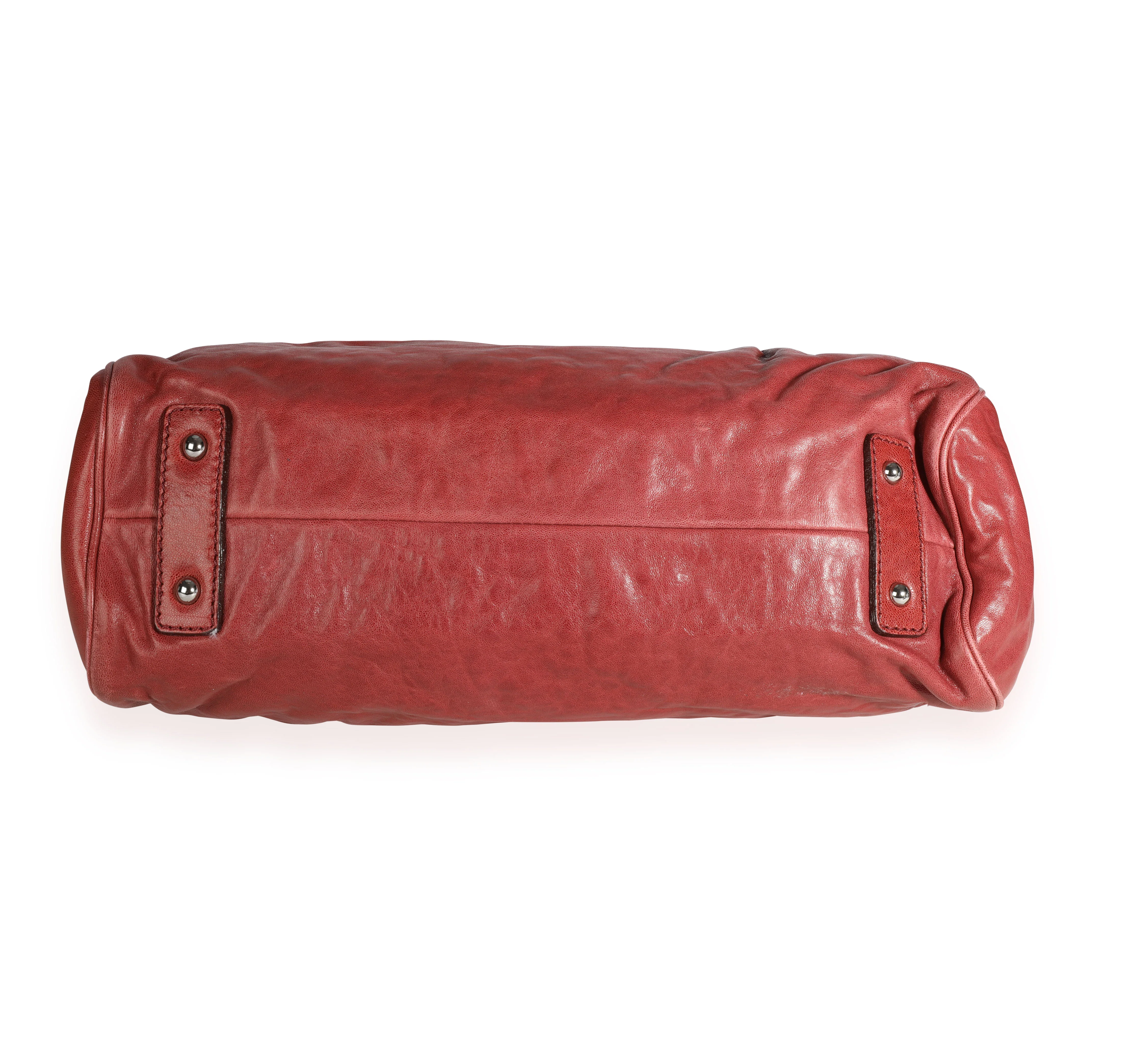 Marc Jacobs Red Leather & Gray Snakeskin Stam Bag - Image 5