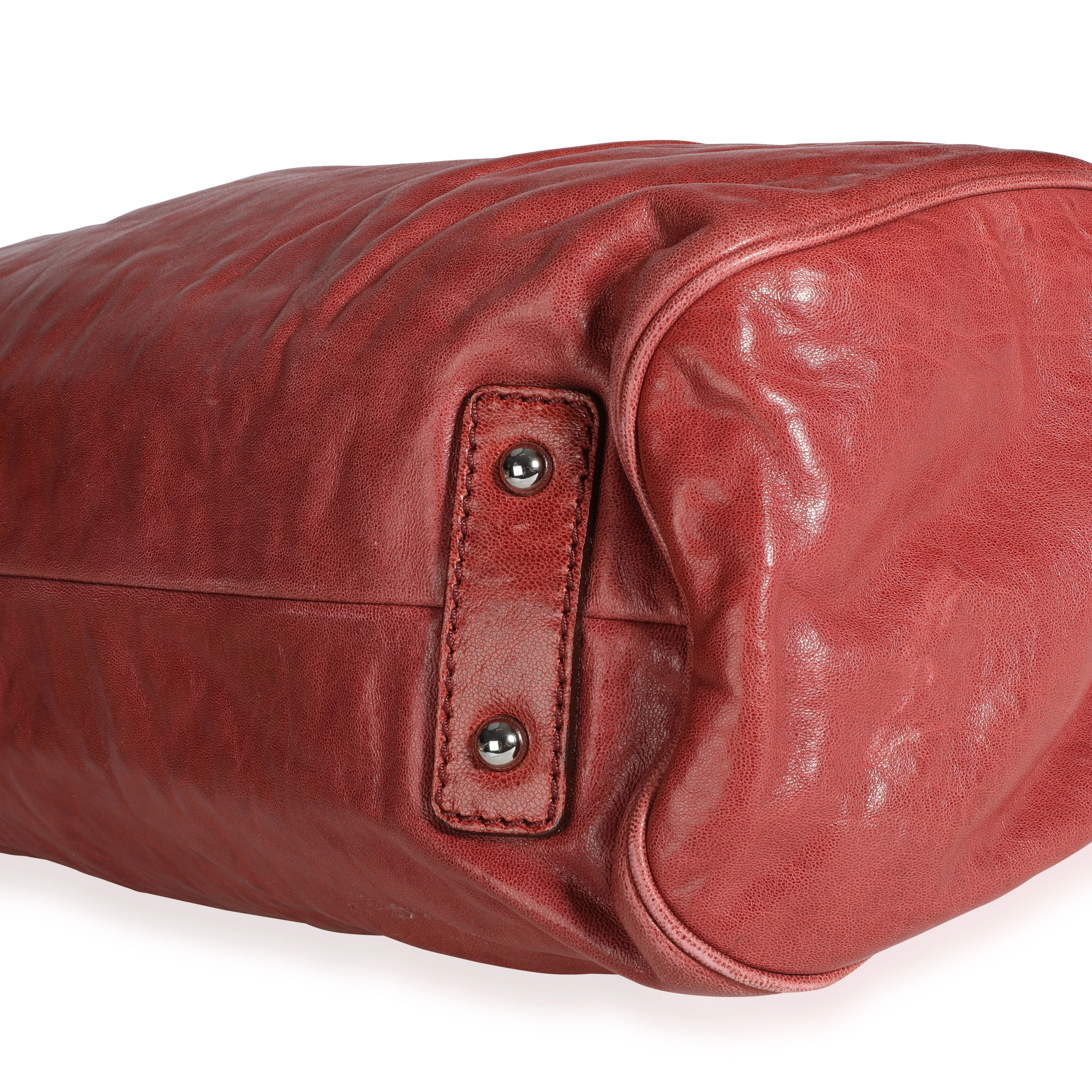 Marc Jacobs Red Leather & Gray Snakeskin Stam Bag - Image 6