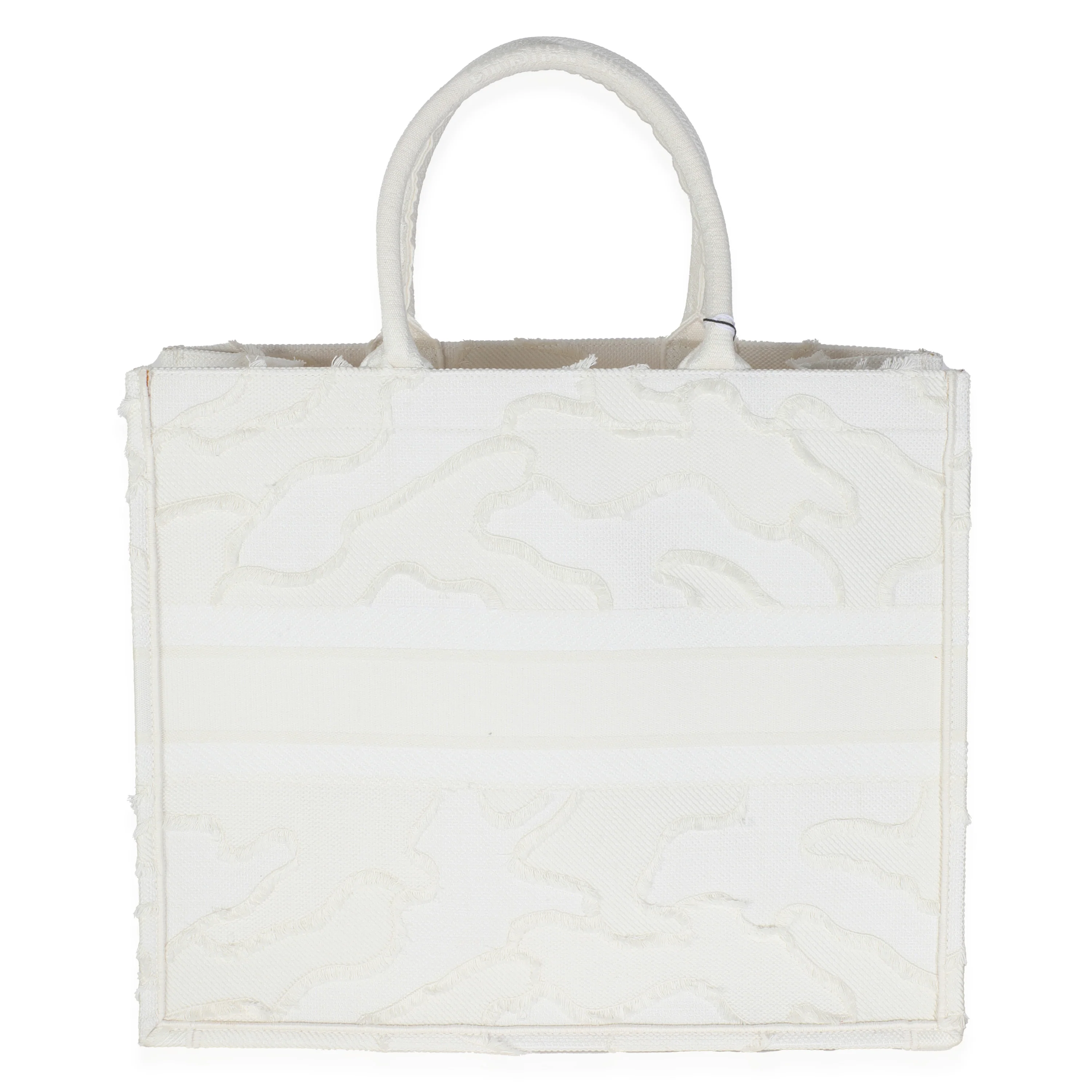 White Camouflage Embroidery Large Book Tote - Image 2
