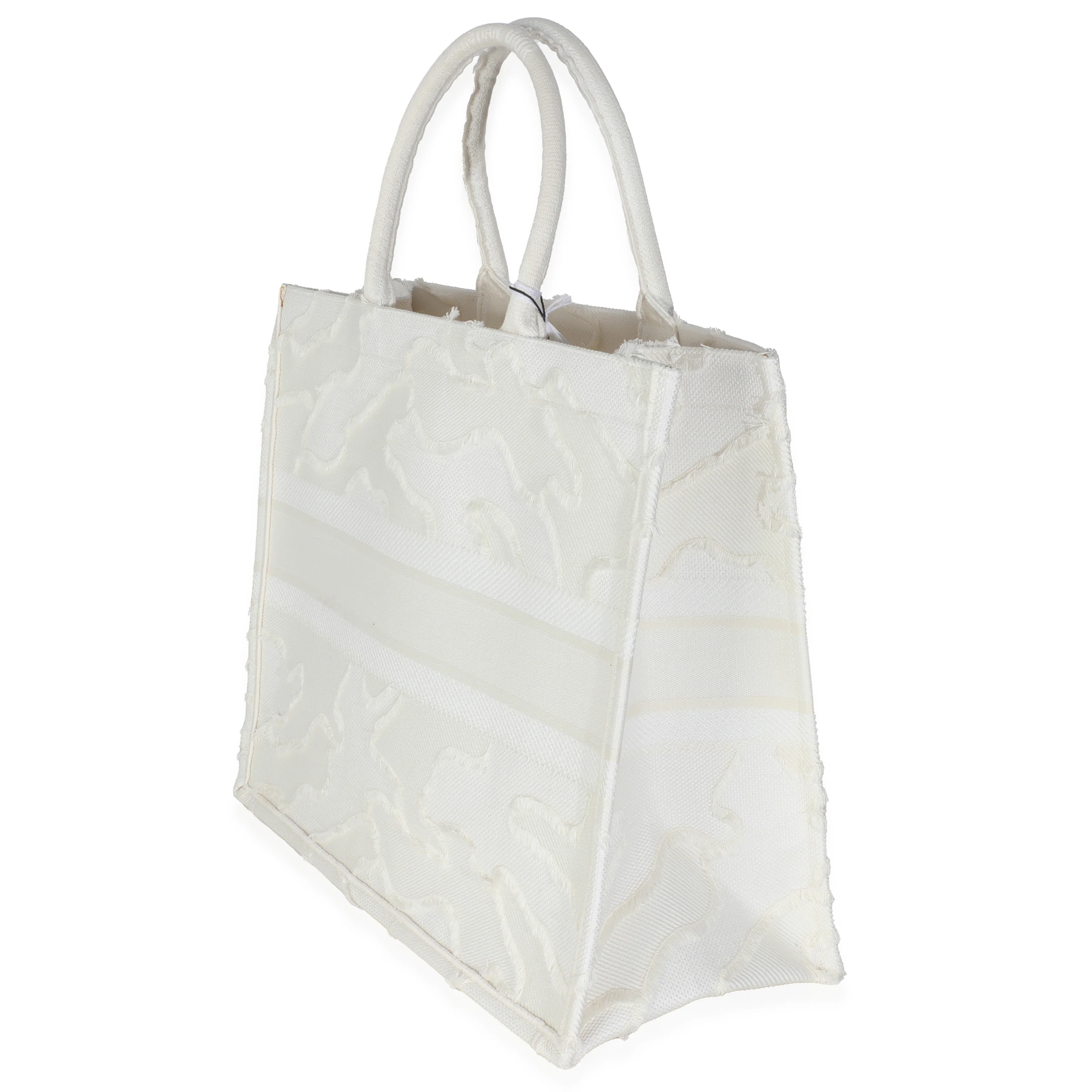White Camouflage Embroidery Large Book Tote - Image 3