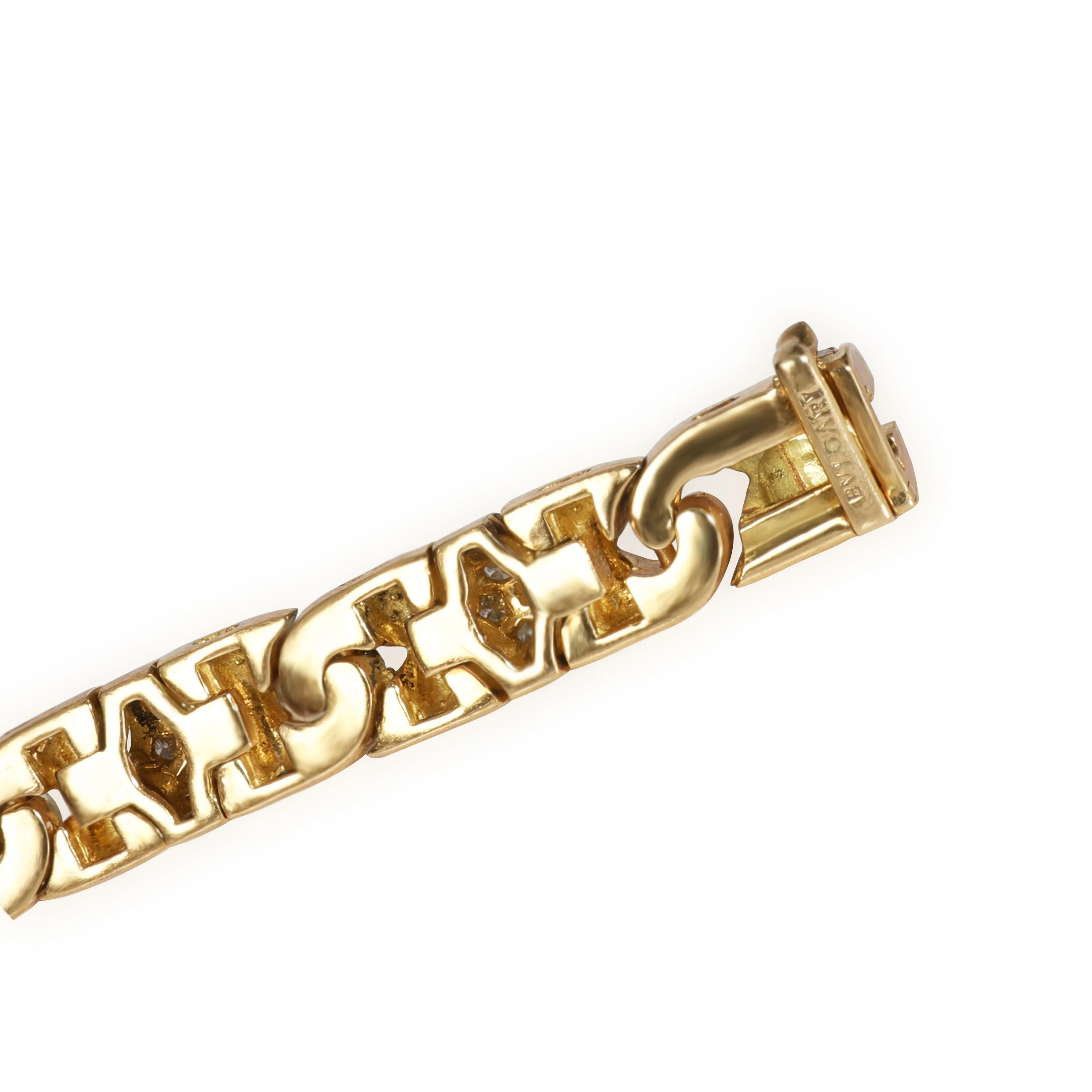 BVLGARI Prestige Diamond & 3 Oval Sapphires Bracelet in 18K Yellow Gold 3.38 Ctw - Image 4