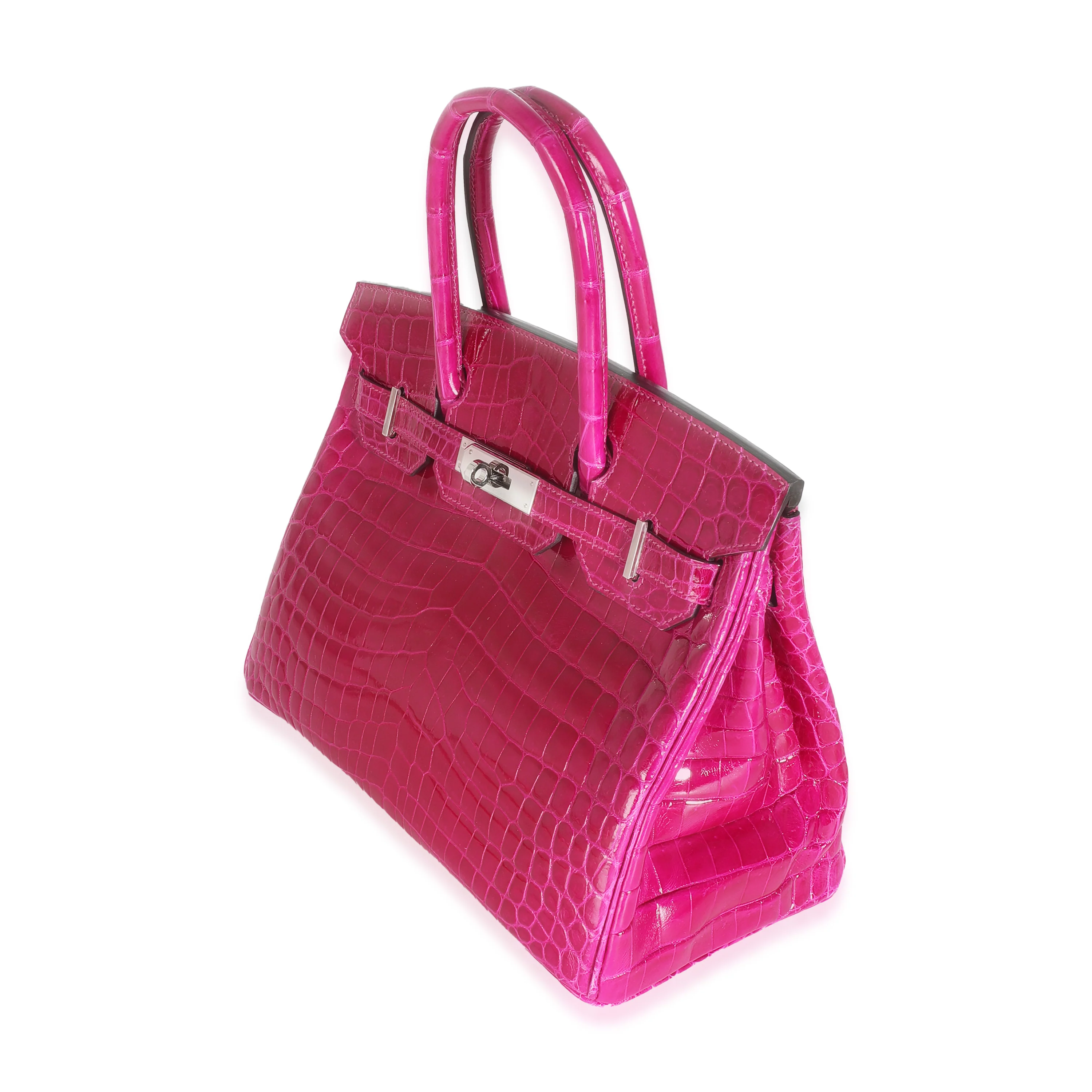 Rose Pourpre Shiny Niloticus Birkin 30 PHW - Image 2