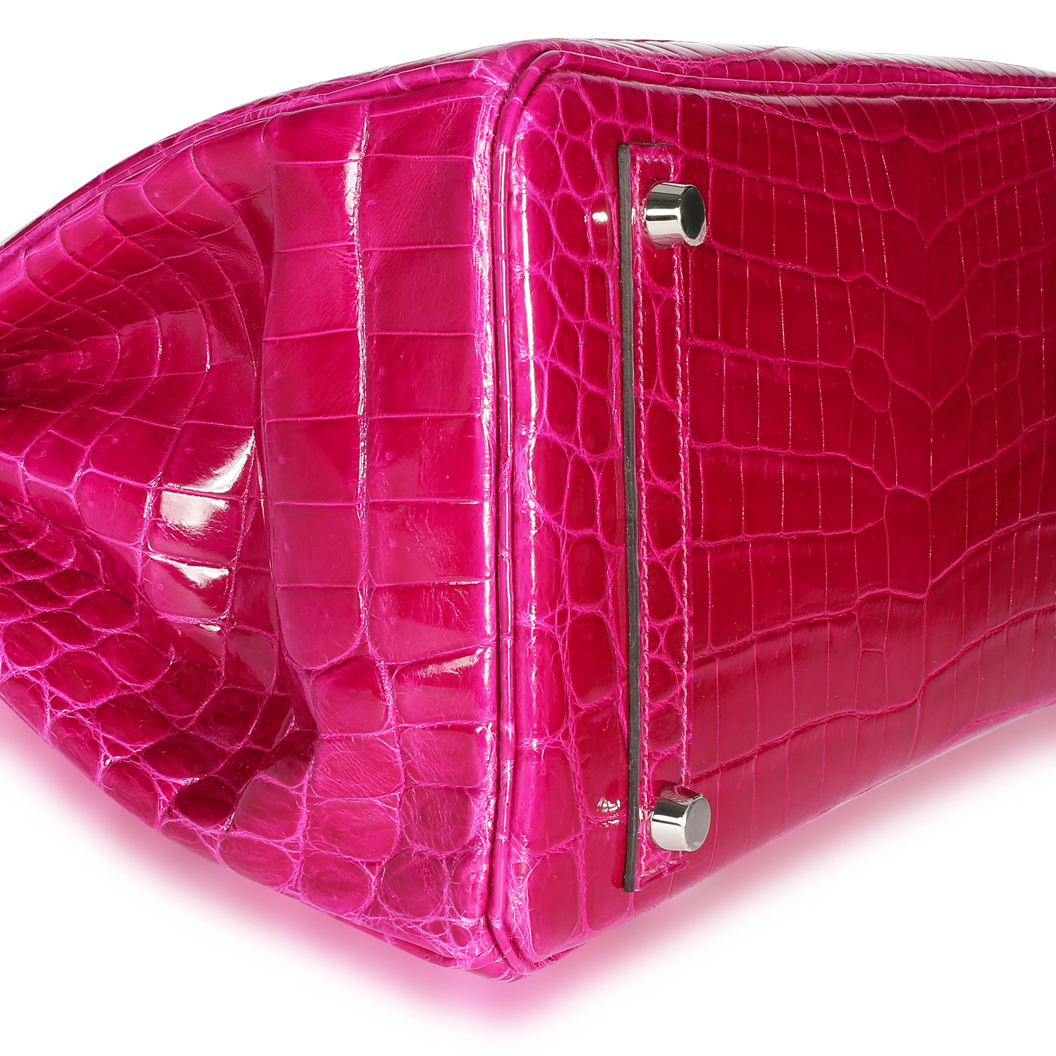 Rose Pourpre Shiny Niloticus Birkin 30 PHW - Image 7
