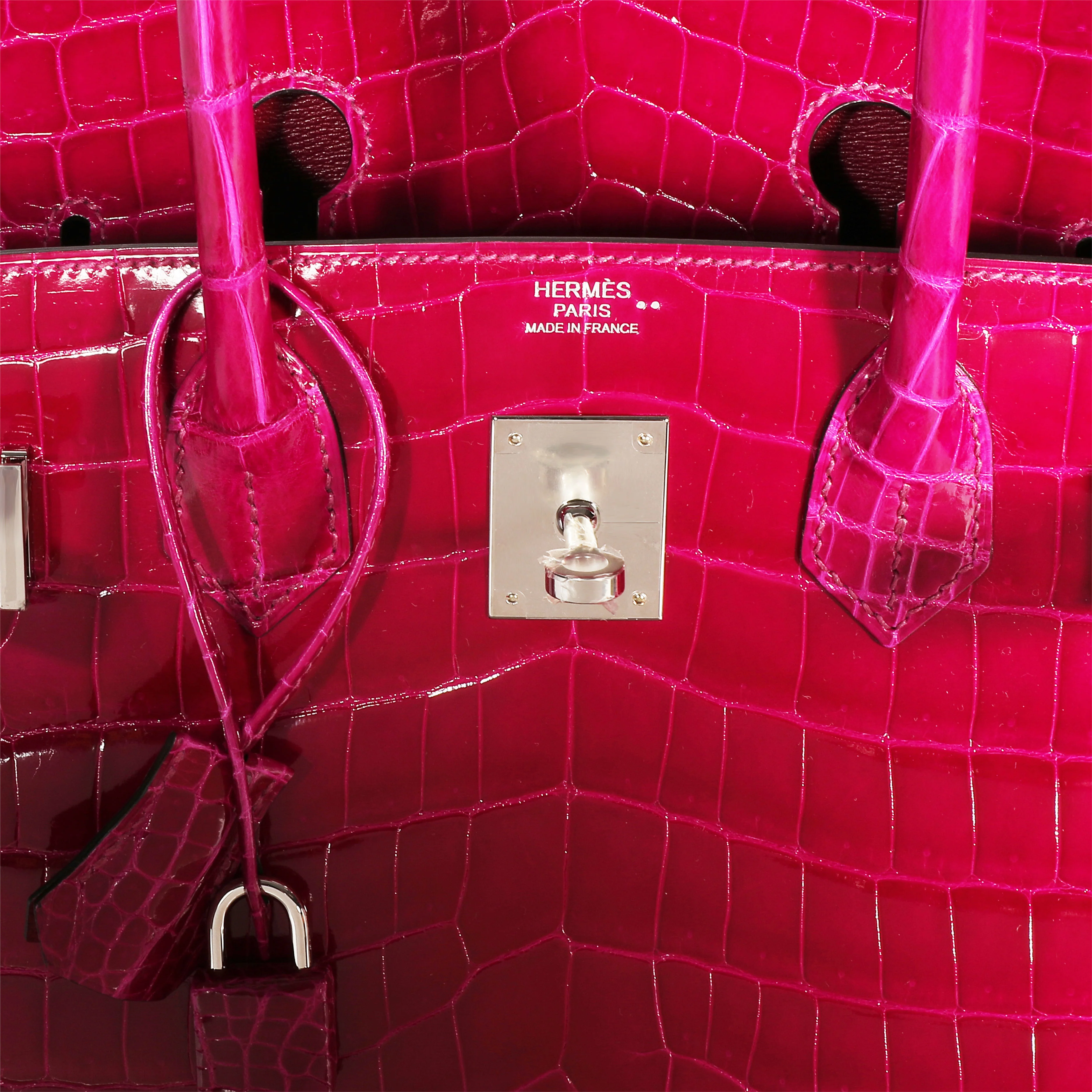 Rose Pourpre Shiny Niloticus Birkin 30 PHW - Image 9
