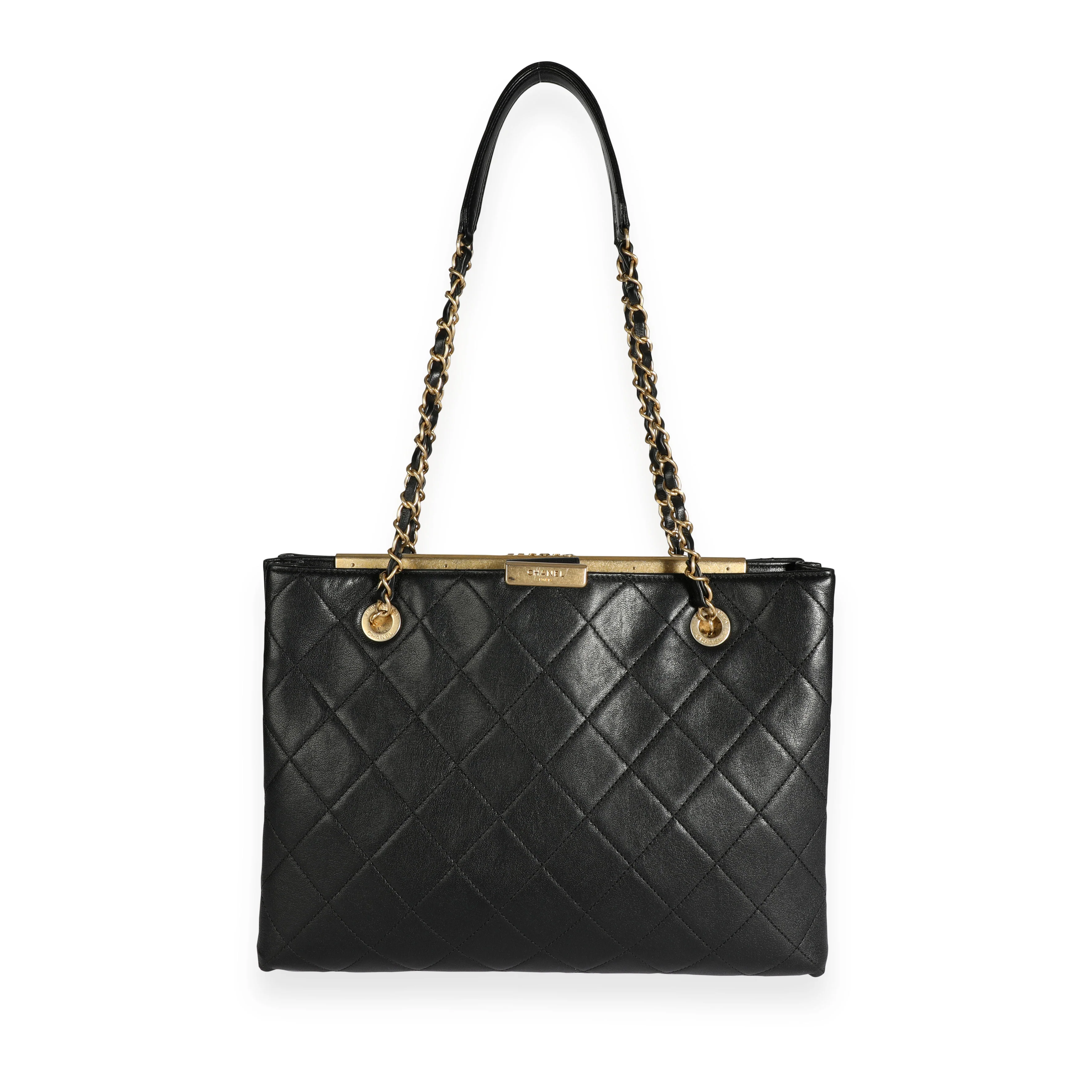 Chanel Black Quilted Lambskin Large Shopping Bag - Image 3