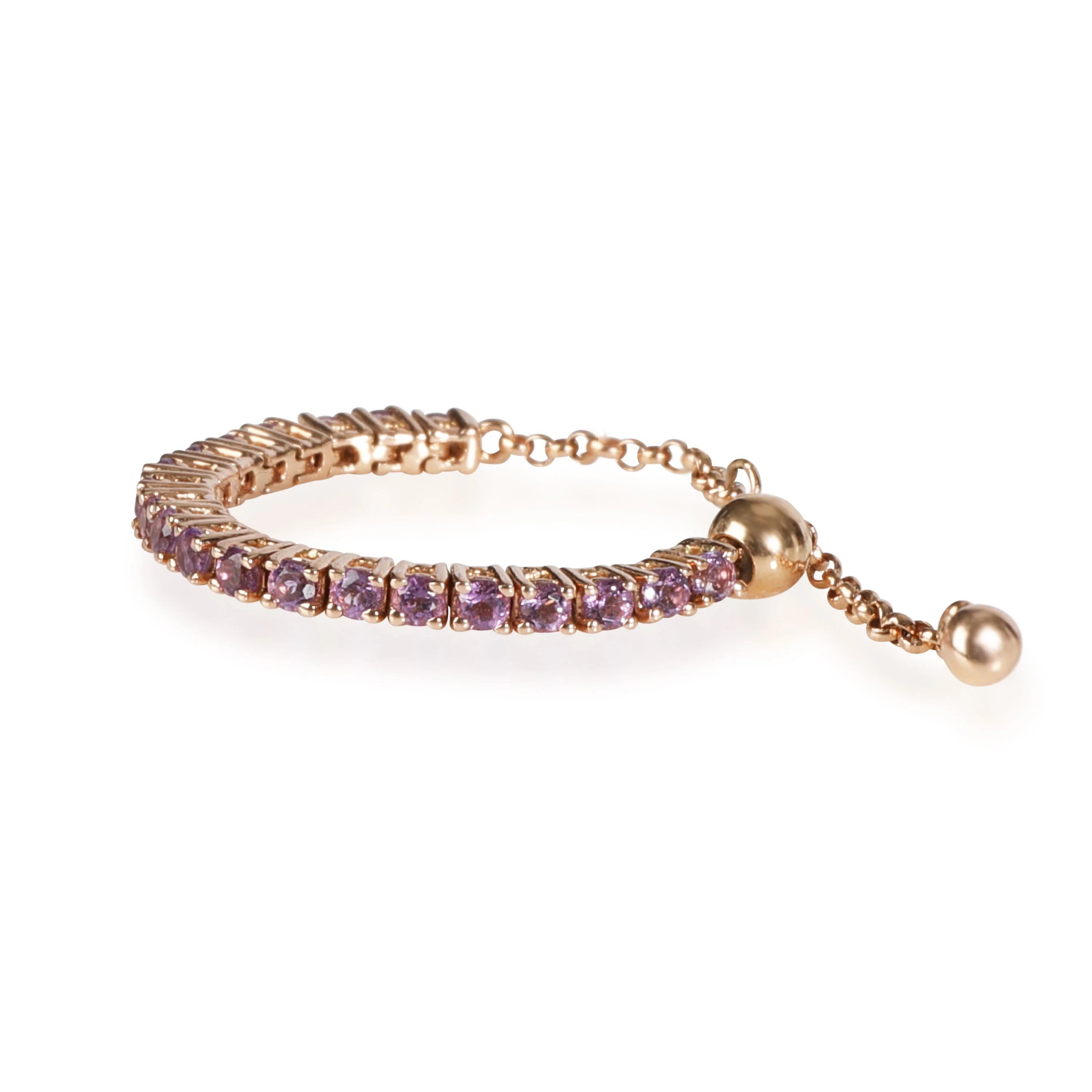 My Story Amethyst Stackable Bolo Ring in 14K Rose Gold - Image 2