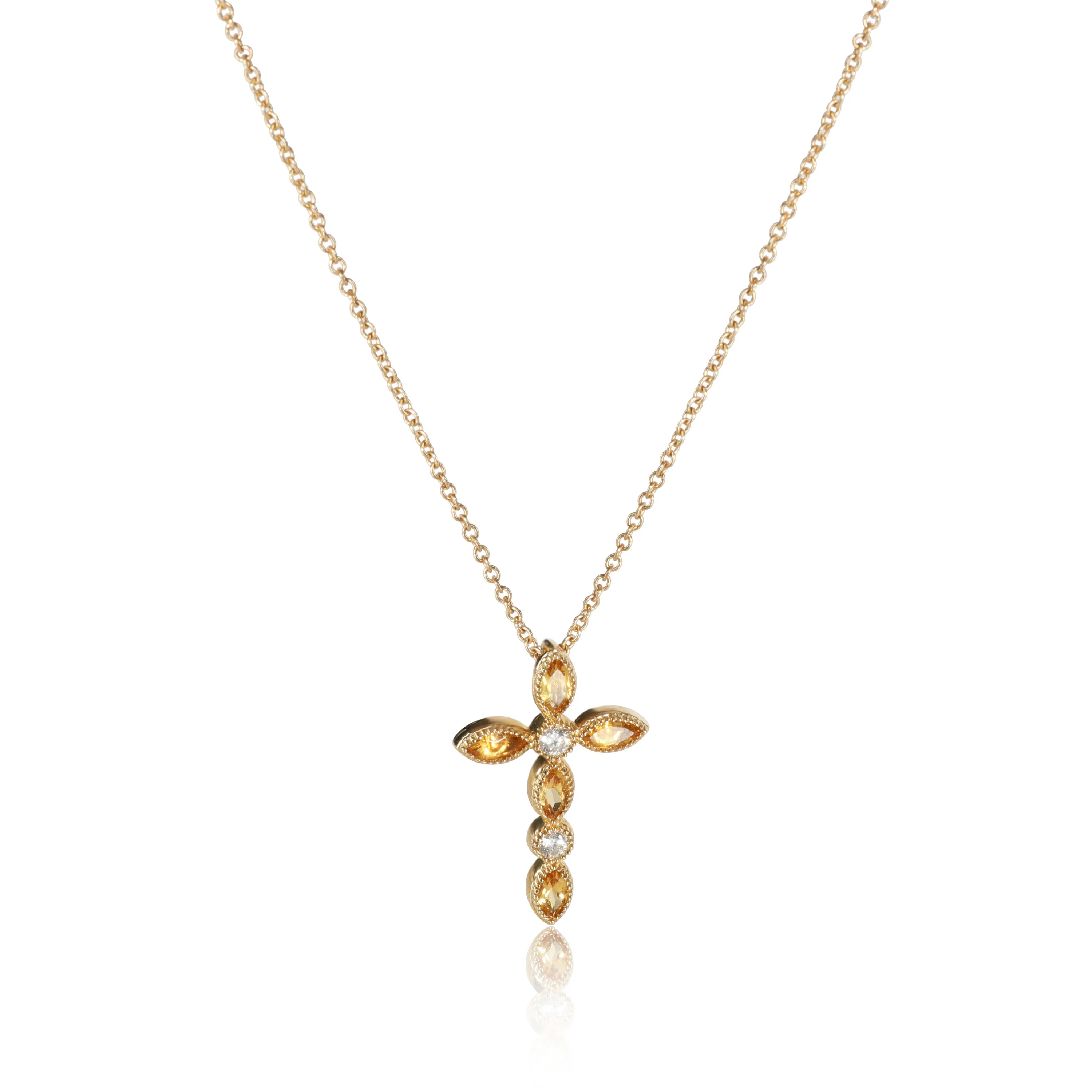 Dana Diamond & Citrine Necklace in 14K Yellow Gold 0.35 ctw