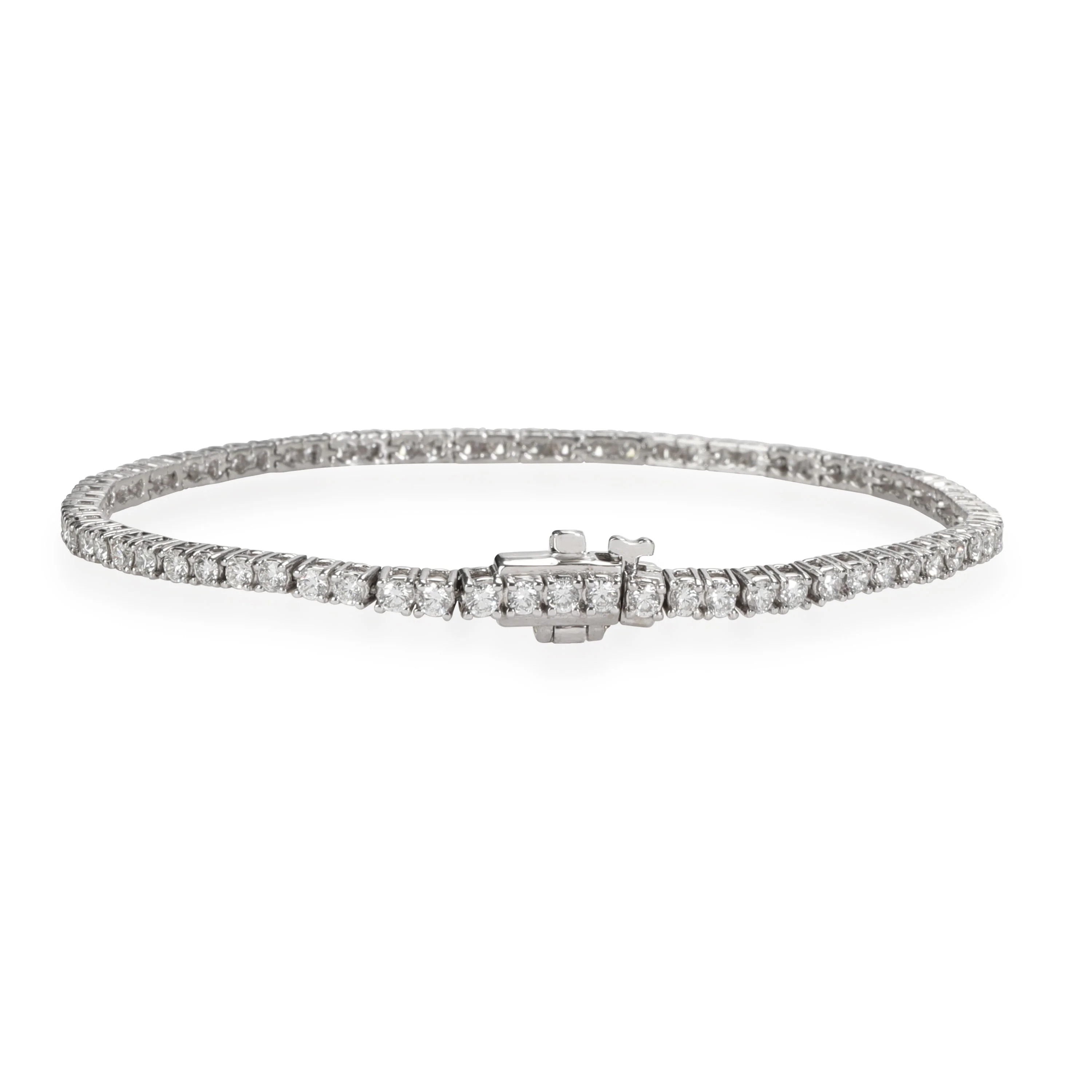 Four Prong Diamond Tennis Bracelet in 14K White Gold 2.51 CTW - Image 3