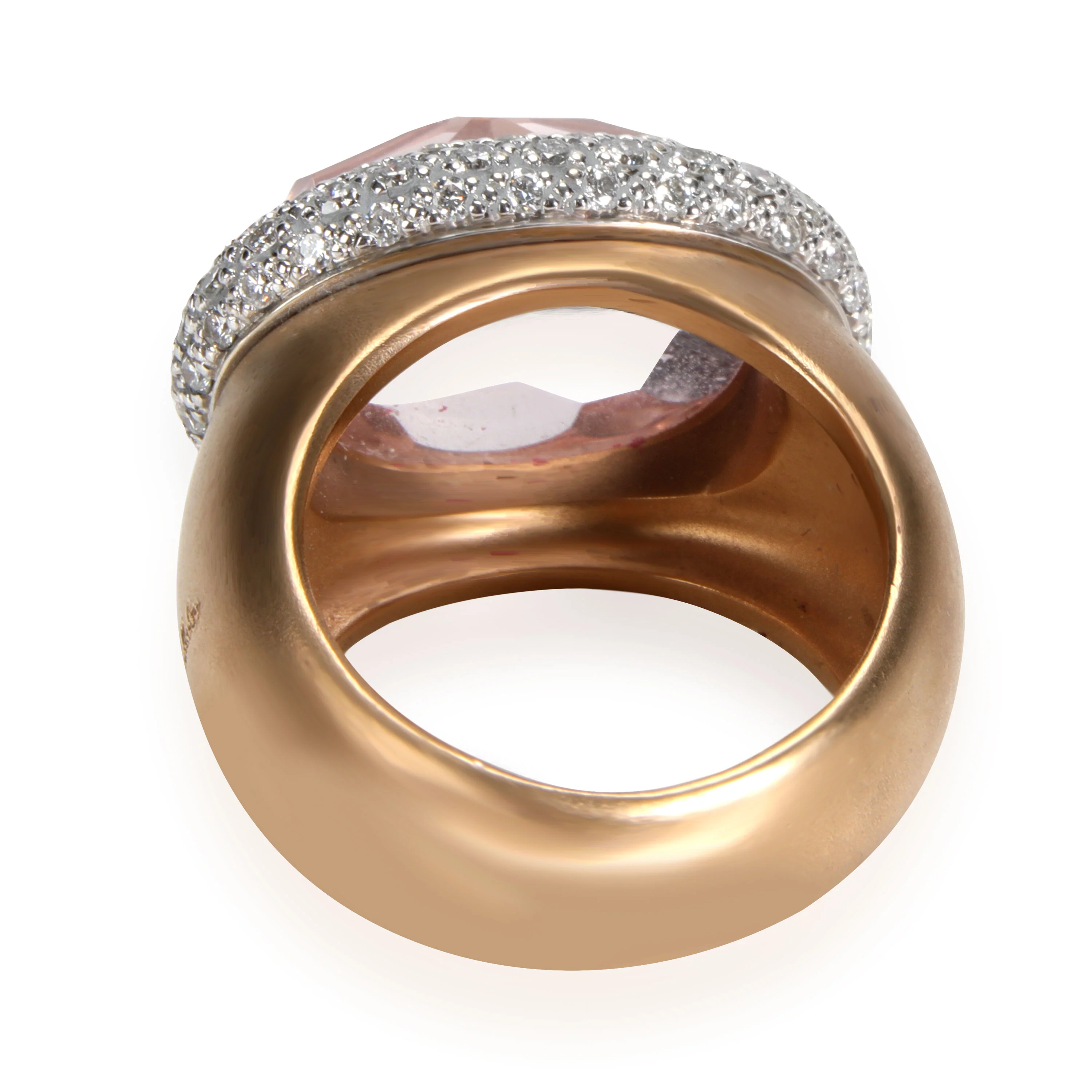Pomellato Iceberg Morganite & Diamond Ring, 18K Matte Yellow Gold 1.18 Ctw - Image 4