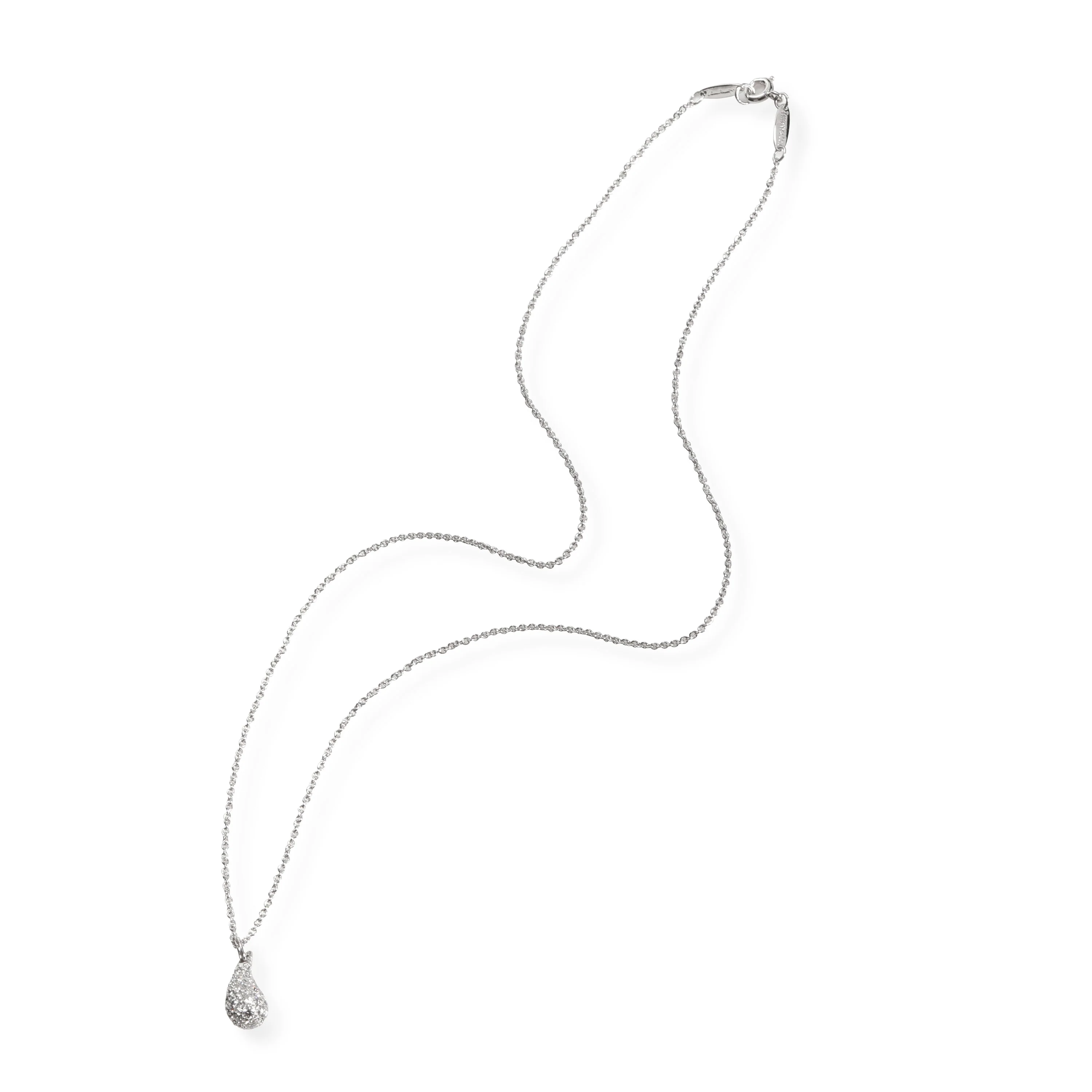 Elsa Peretti Diamond Teardrop Pendant in Platinum 0.75 CTW - Image 2