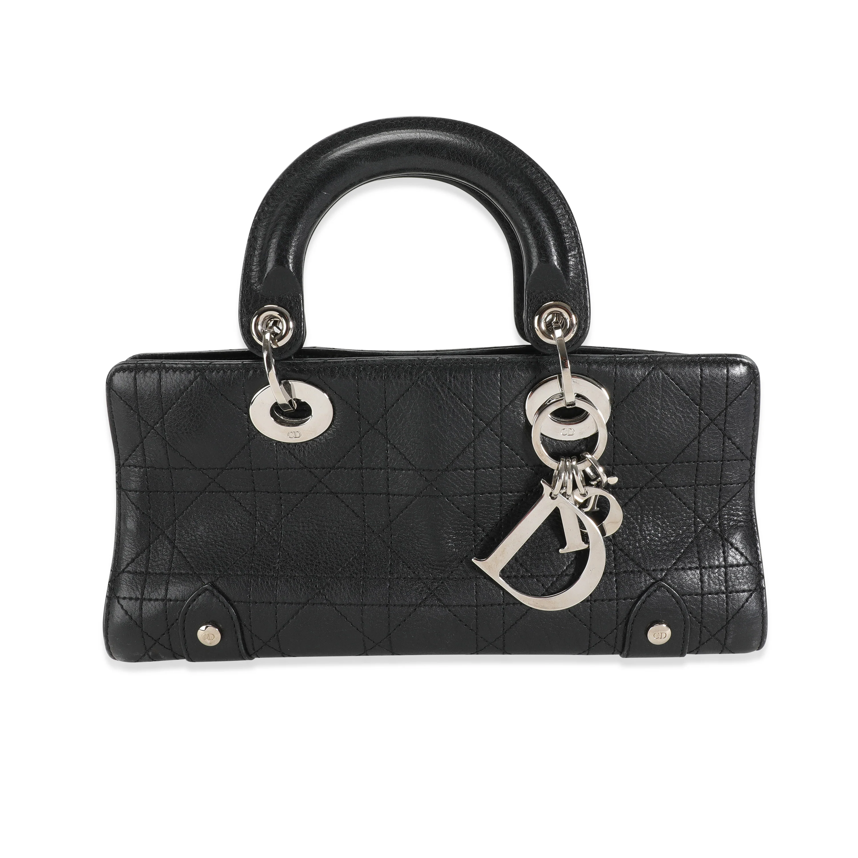 Dior Black Cannage Stitch Leather East/West Lady Dior Bag