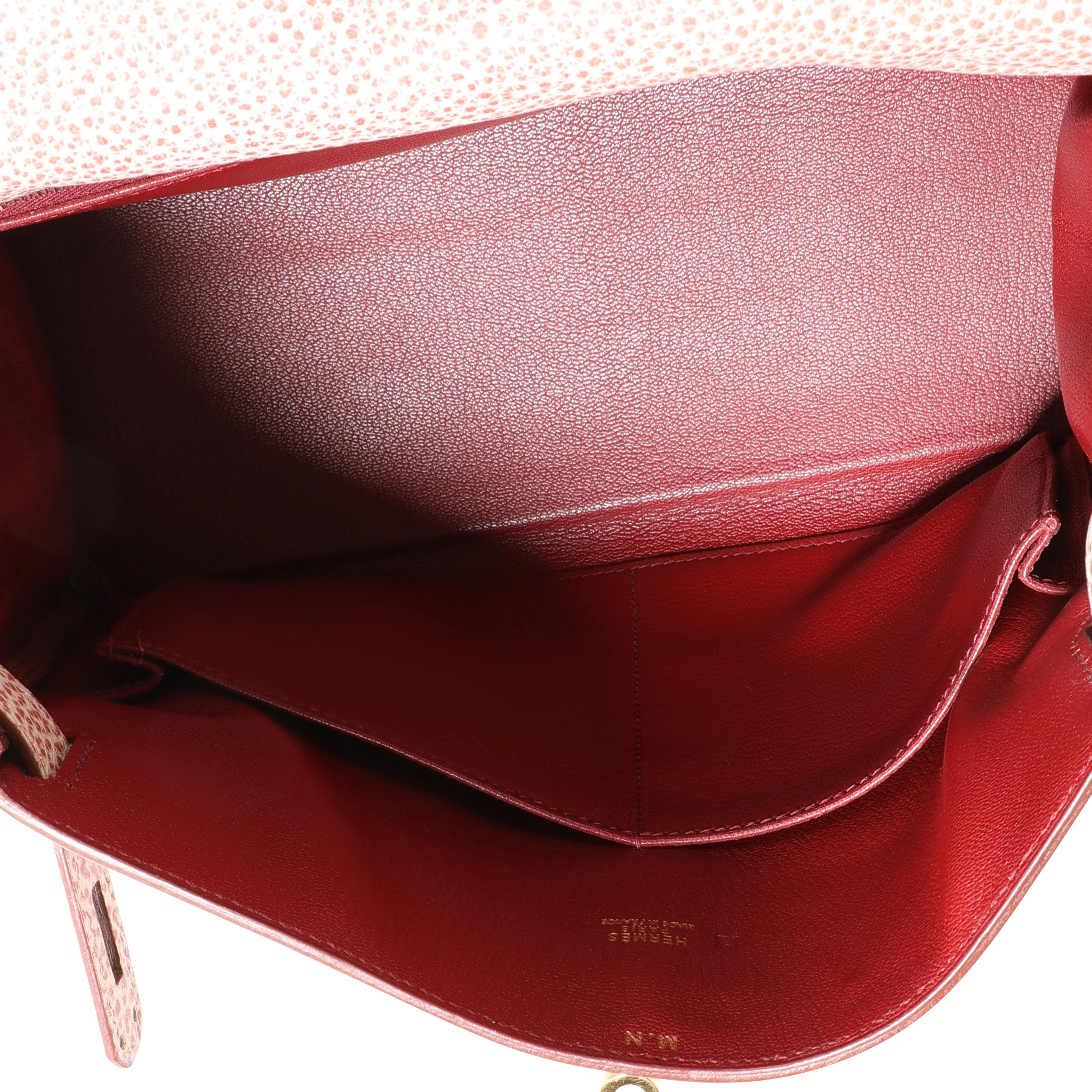Hermès Rare Rouge H & White Dalmatian Retourne Kelly 28 PHW - Image 8