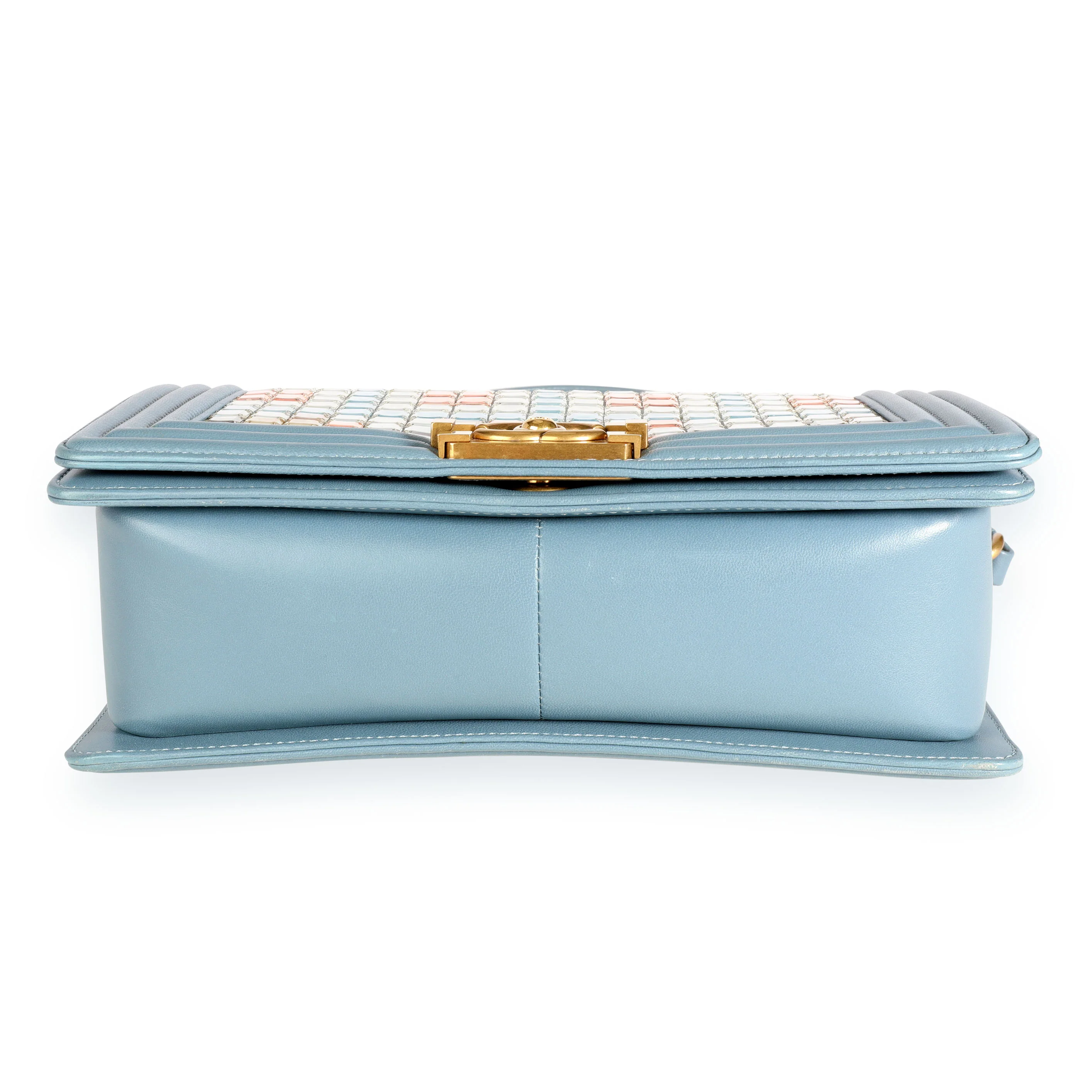 Limited Edition Light Blue Leather & Mosaic Medium Boy Bag - Image 5