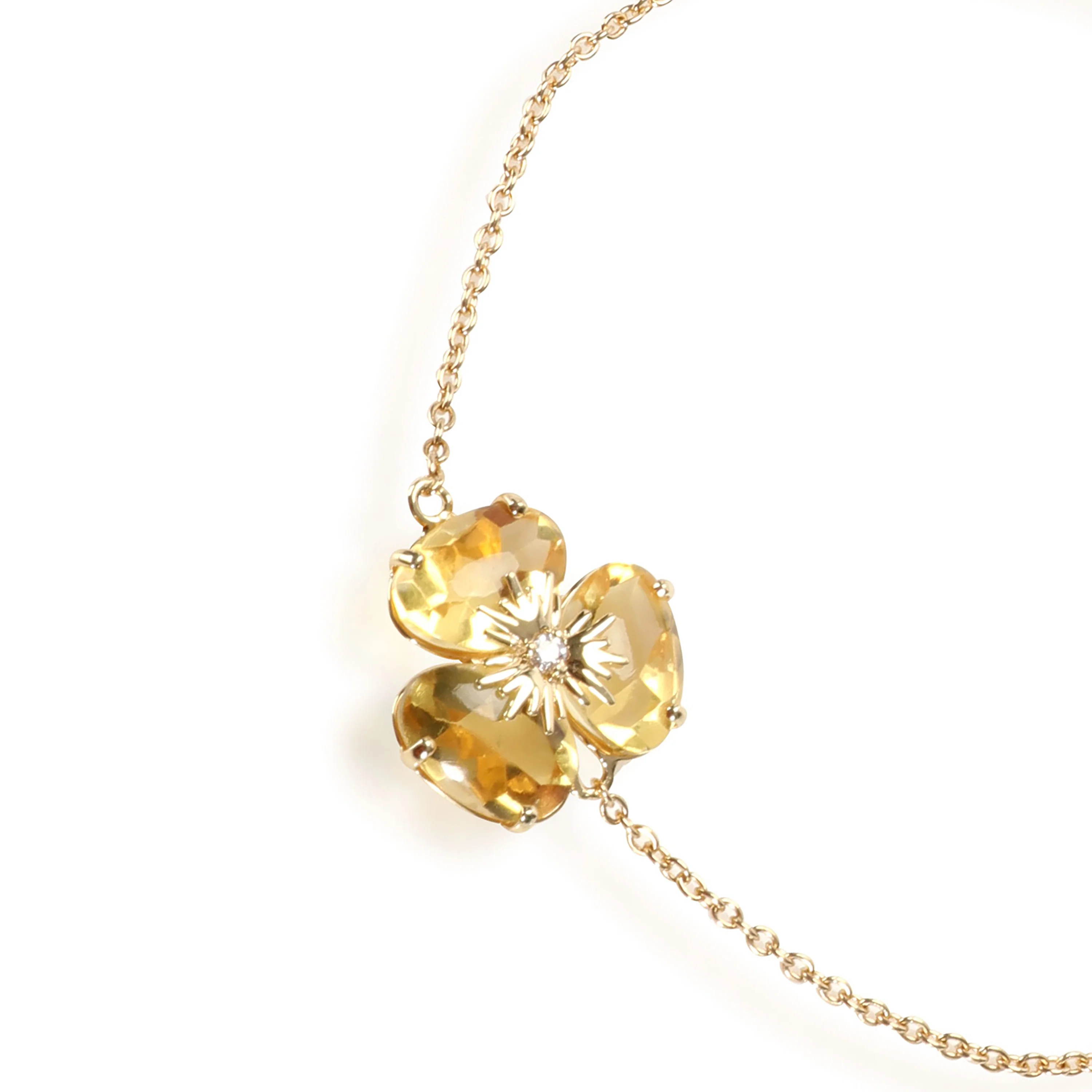 Vianna Brasil Citrine Diamond Flower Bracelet in 18K Yellow Gold - Image 2