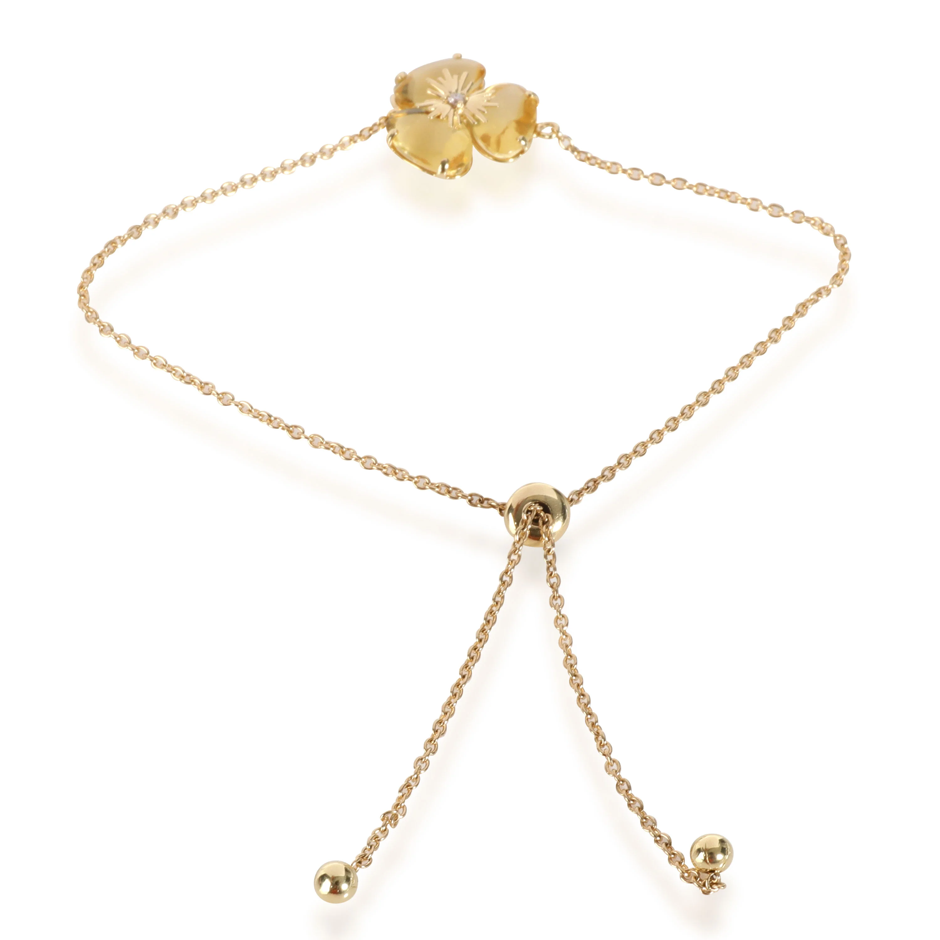 Vianna Brasil Citrine Diamond Flower Bracelet in 18K Yellow Gold - Image 3