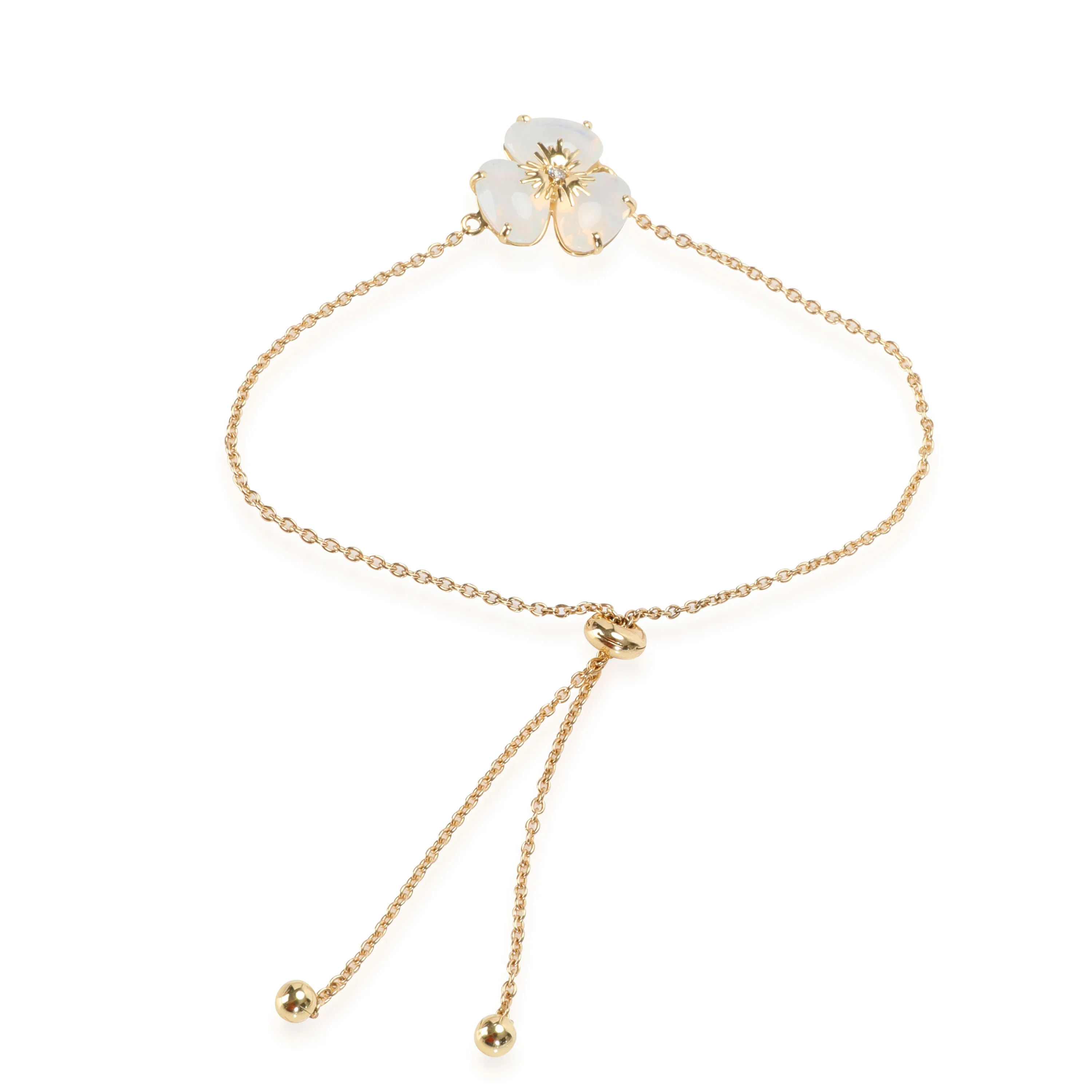 Vianna Brasil Quartz Diamond Flower Bracelet in 18K Rose Gold 0.02 CTW - Image 2