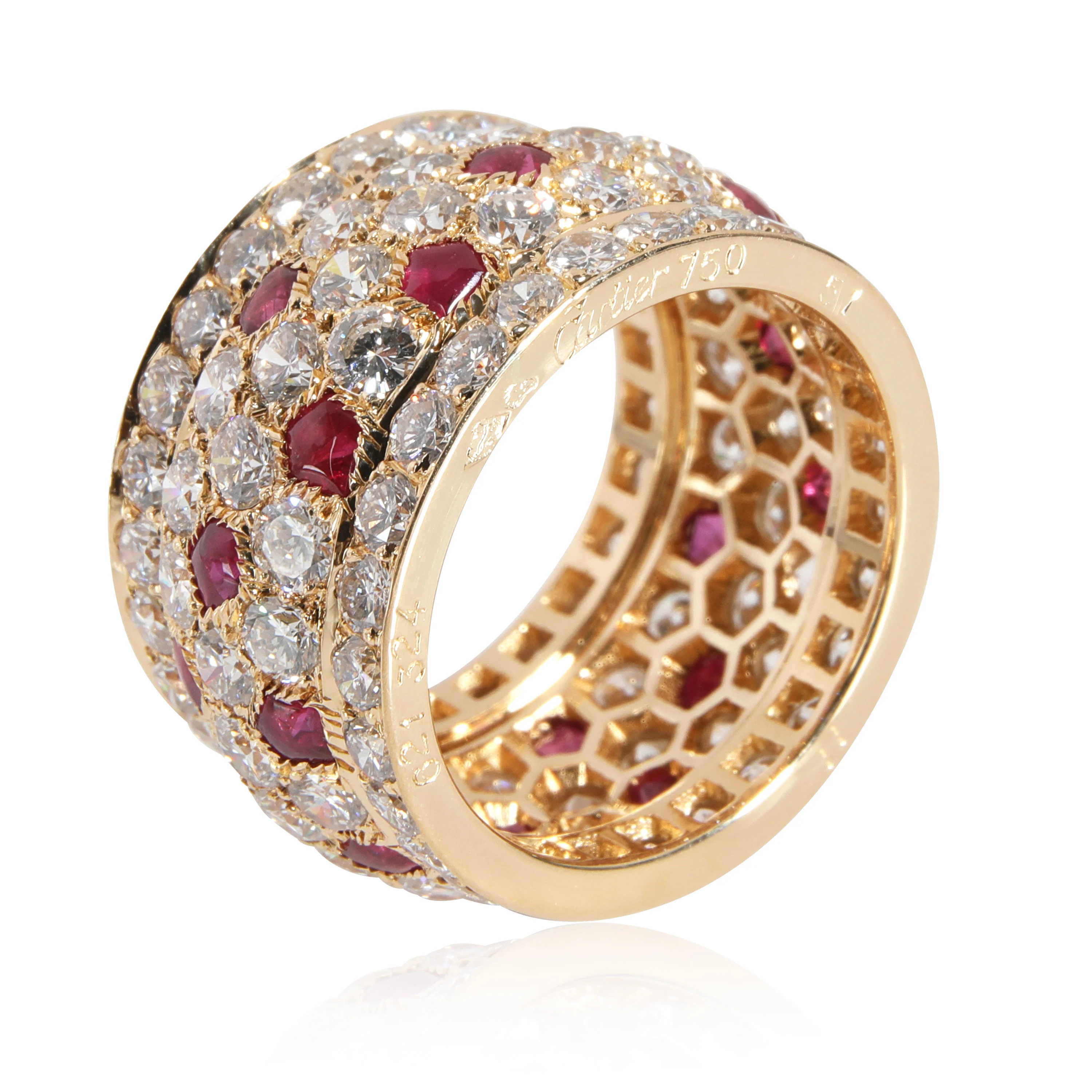 Cartier Nigeria Ruby Diamond Band in 18K Yellow Gold 3.13 CTW - Image 2
