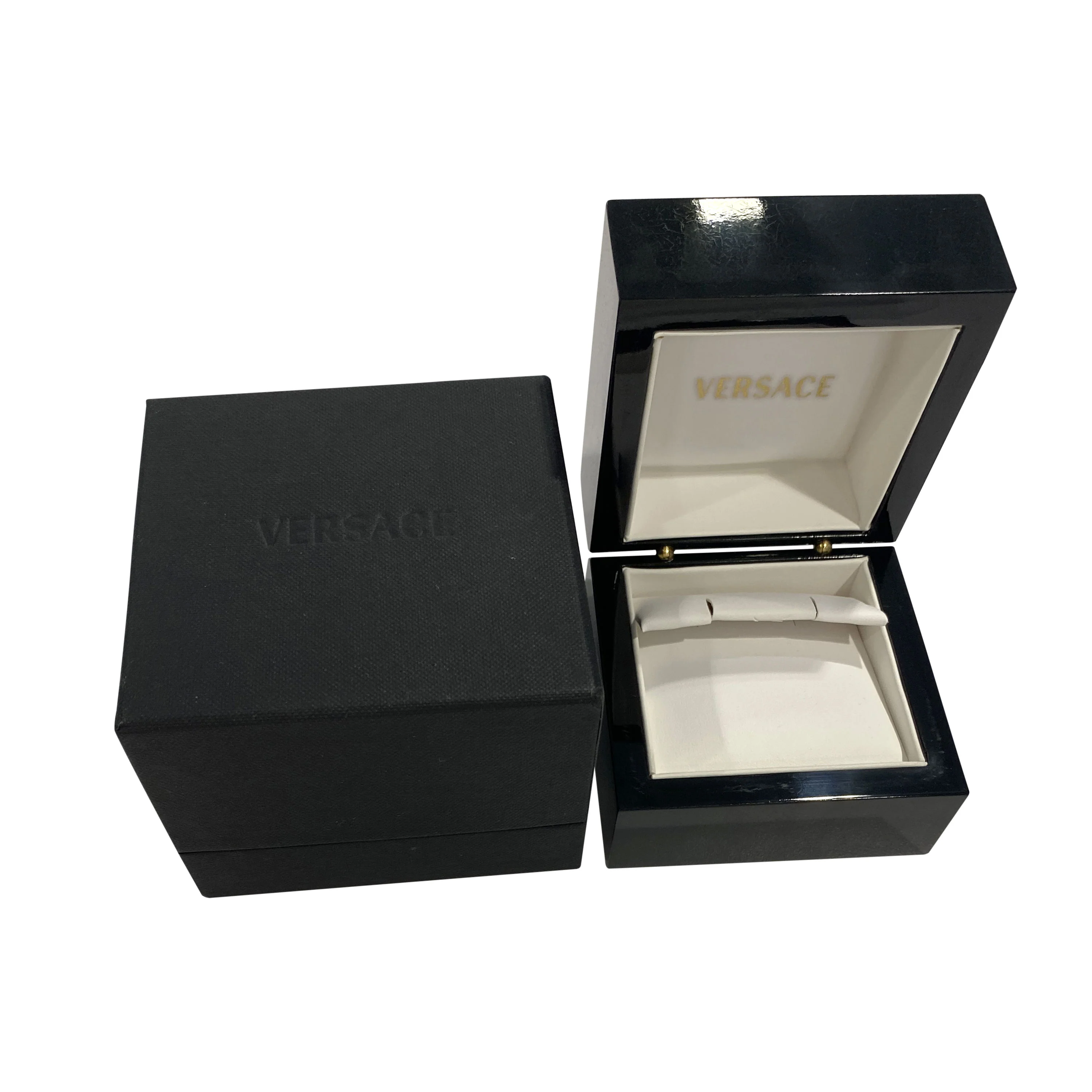White Ceramic Pyramid Drop  Earrings in 18K Yellow Gold - Image 4