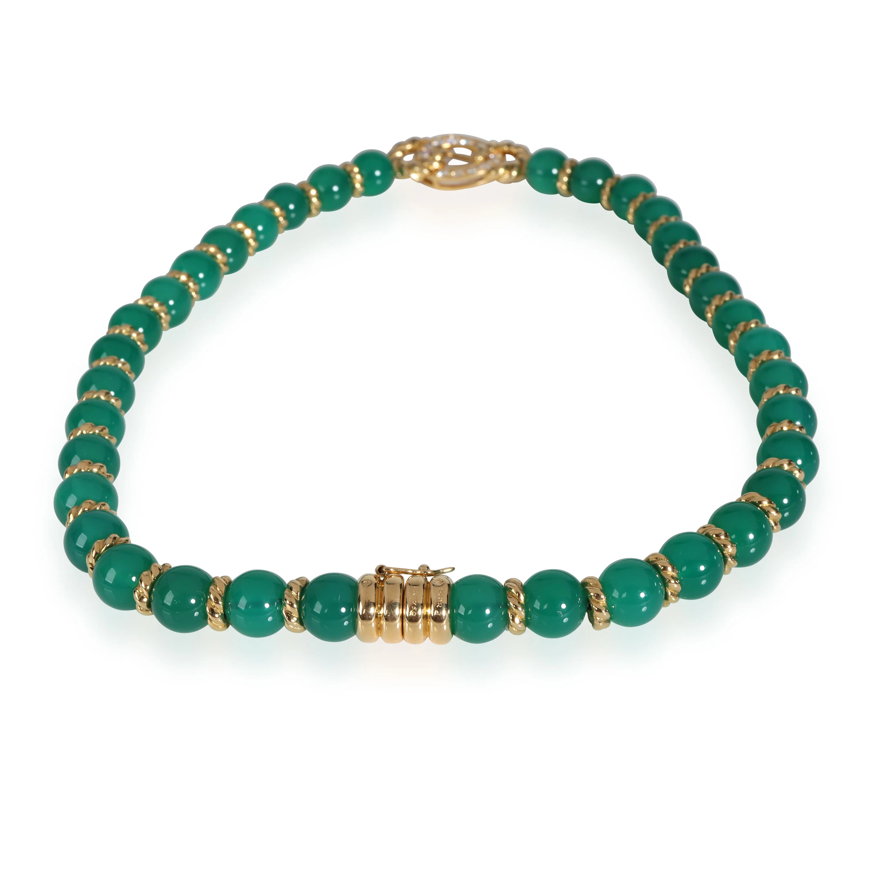 Chalcedony Diamond Necklace in 18K Yellow Gold 0.78 CTW - Image 3