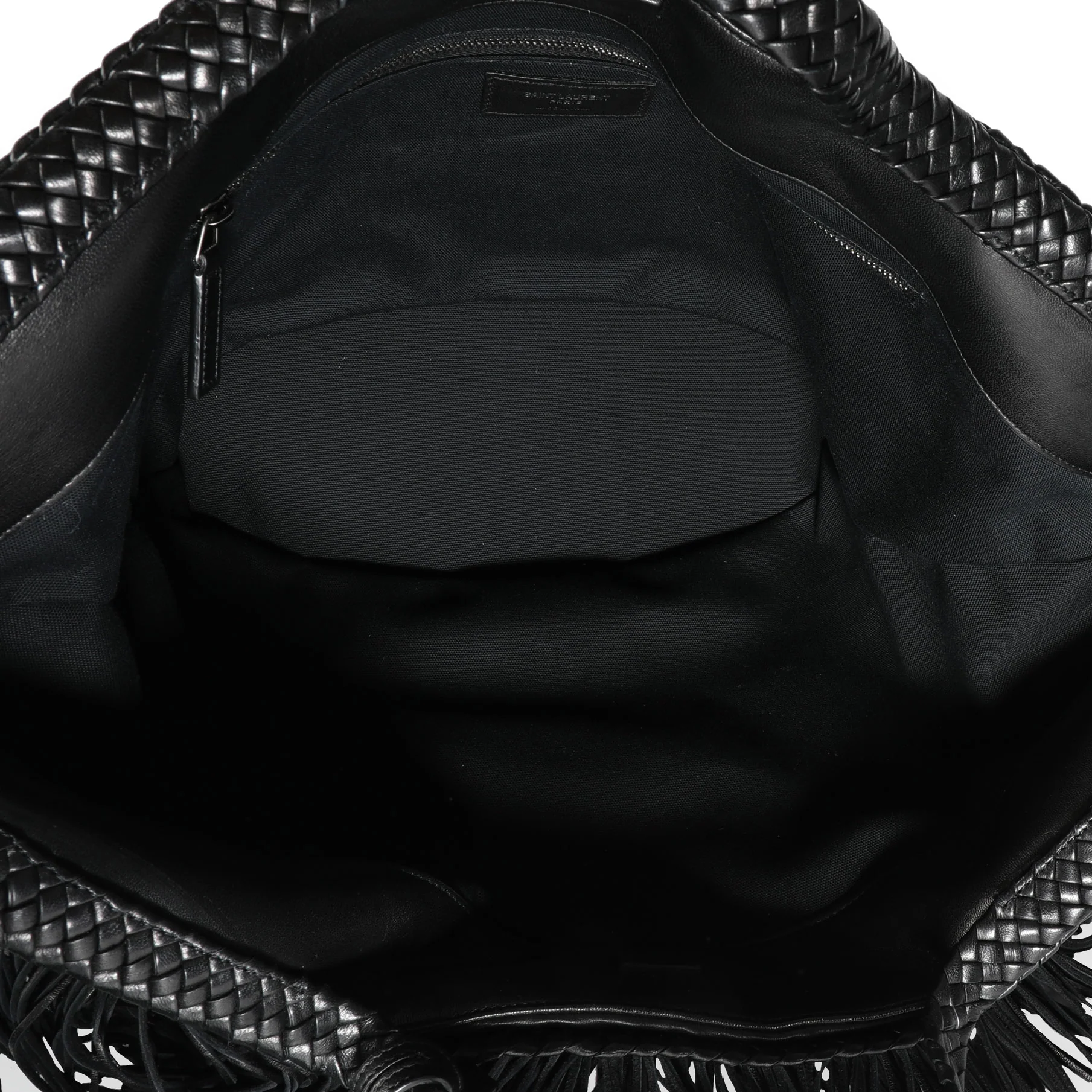 Saint Laurent Black Panier Fringed Leather Tote - Image 7