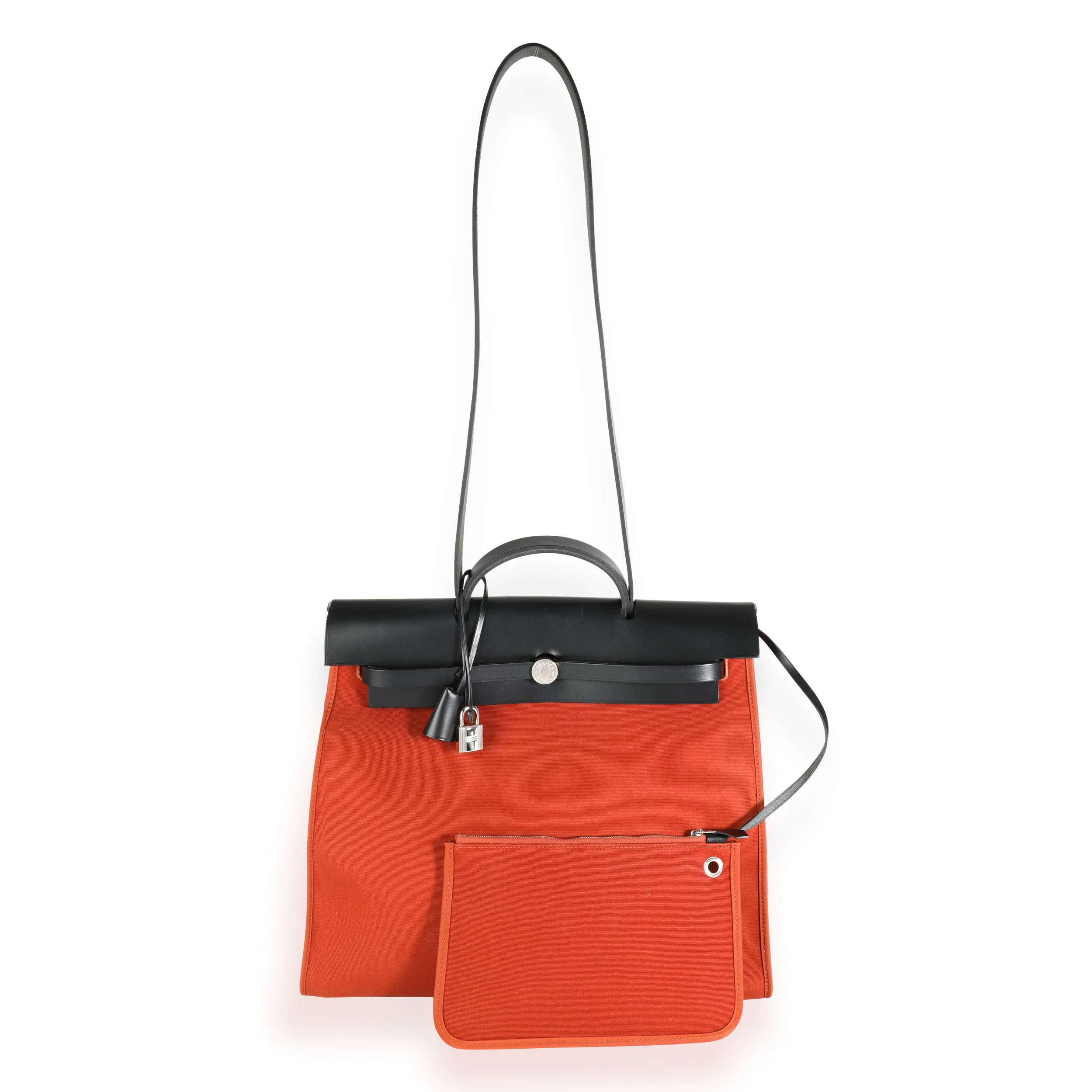 Hermès Cuivre Toile & Black Vache Hunter Herbag Zip 39 PHW - Image 4