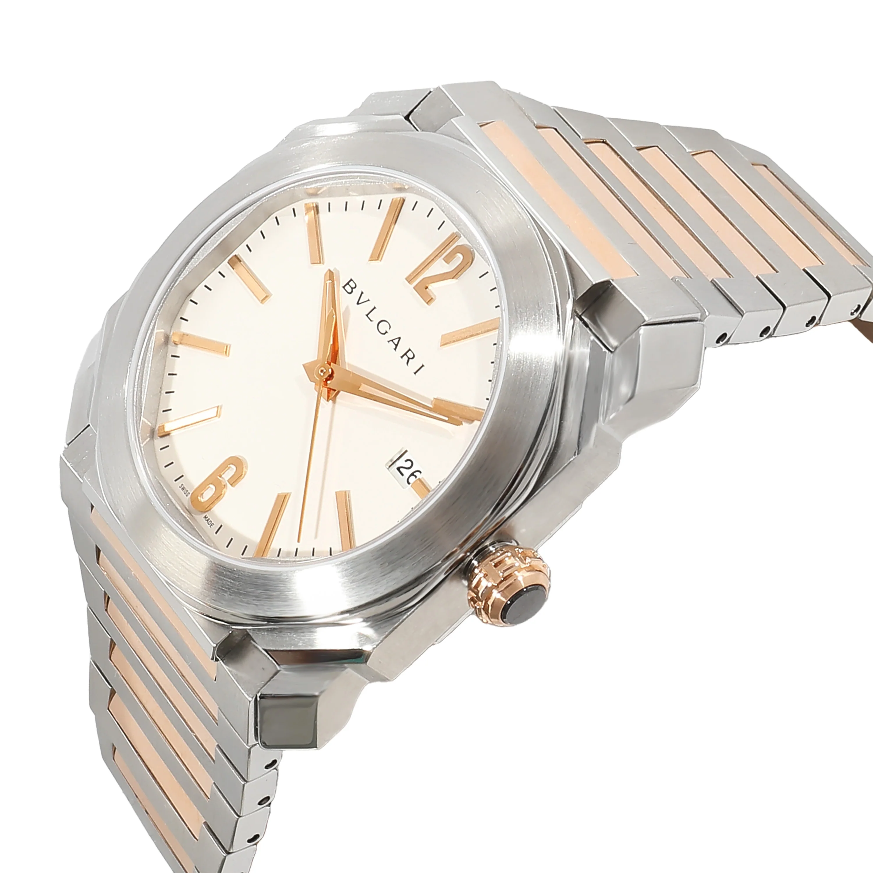 Octo Solotempo BGO 38 S Mens Watch in 18kt Stainless Steel/Rose Gold - Image 3