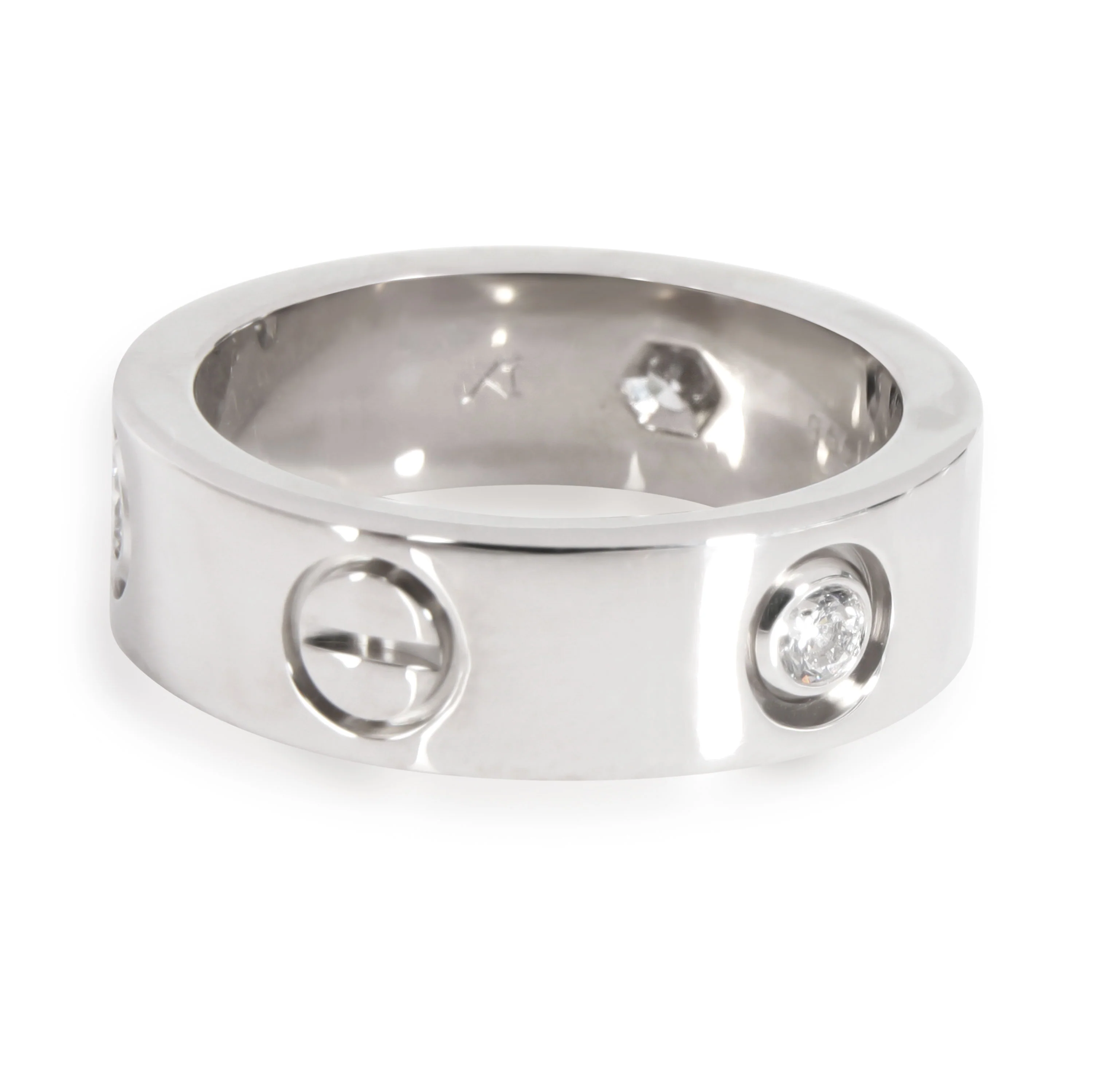 Cartier Love 3 Diamond Ring in 18K White Gold 0.22 CTW - Image 3
