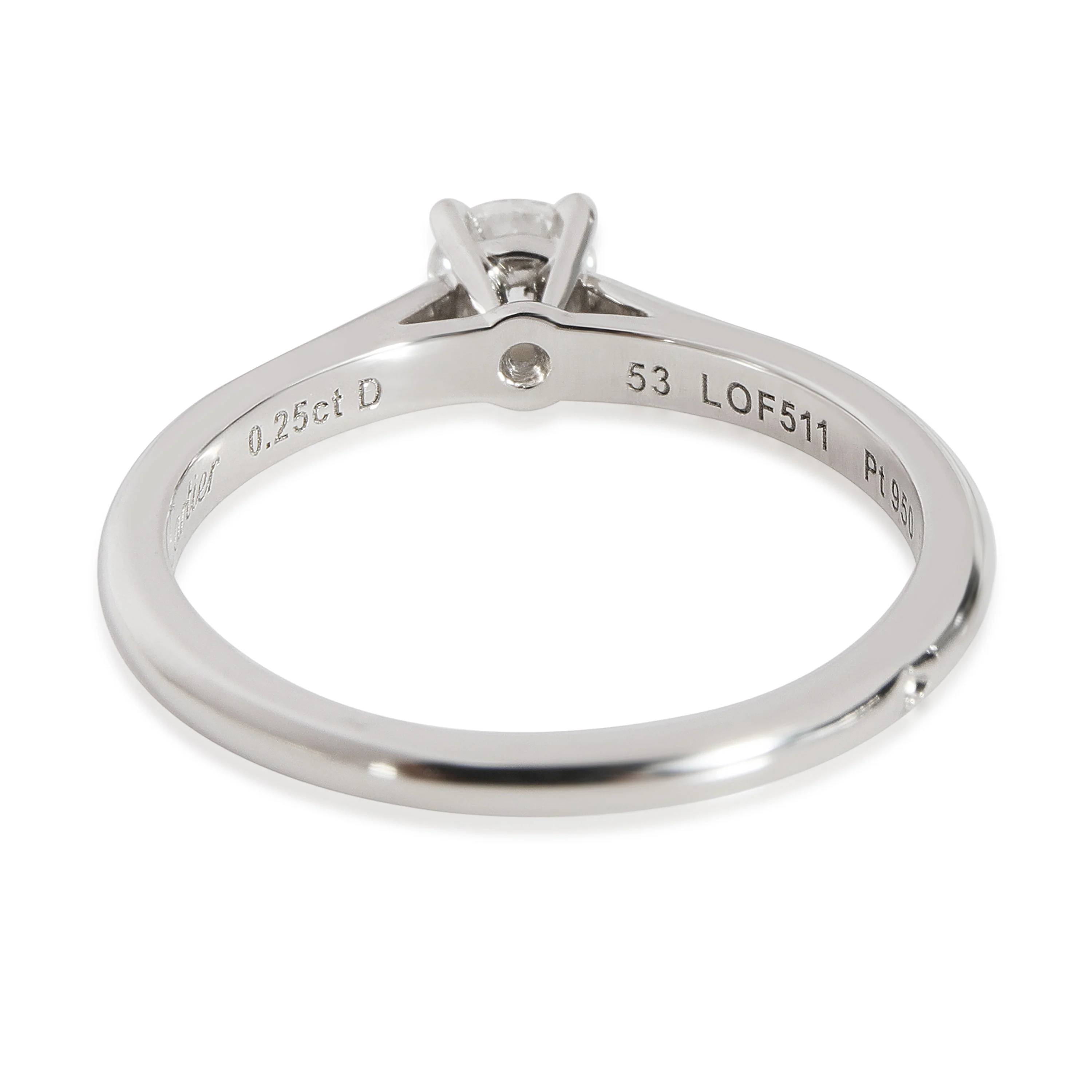 Cartier 1895 Diamond Solitaire Engagement Ring in Platinum E VVS2 0.25 CTW - Image 4