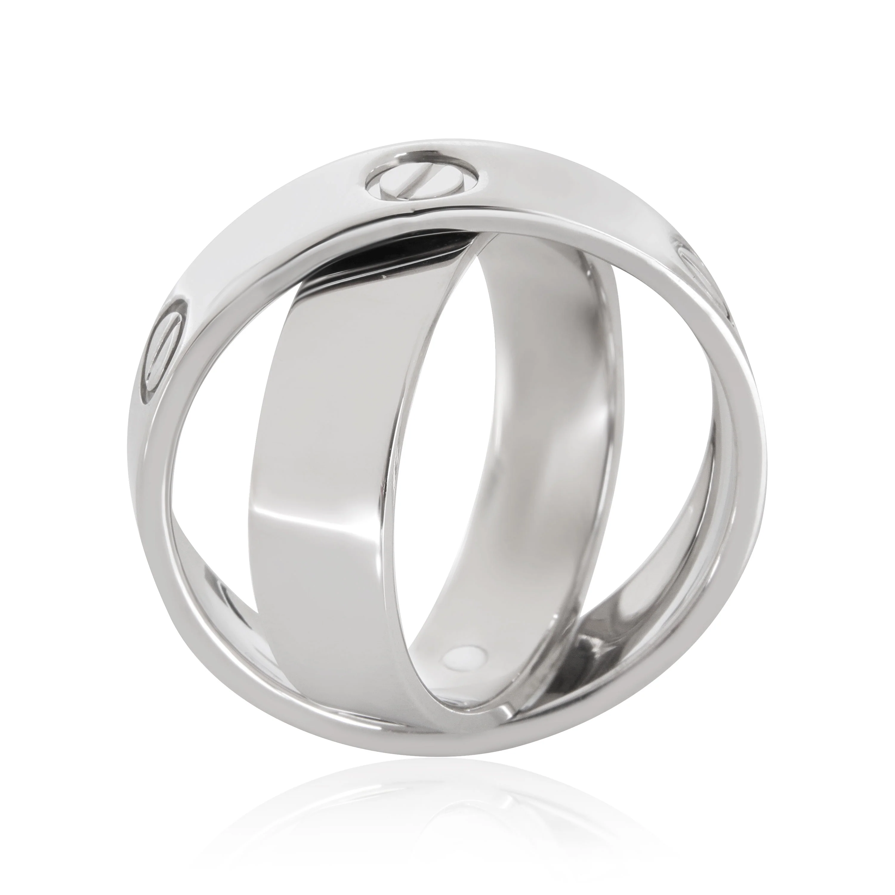Double Love Ring in 18K White Gold - Image 2