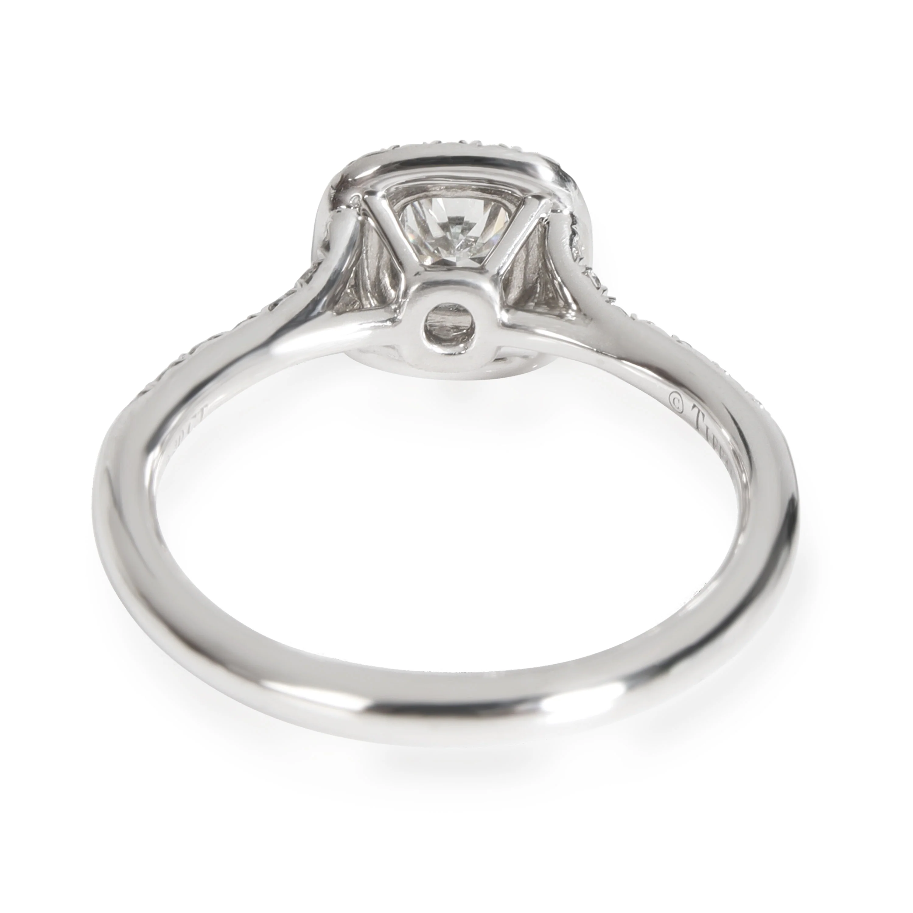 Tiffany & Co. Soleste Double Halo Diamond Engagement Ring, Platinum 0.65 Ctw - Image 4