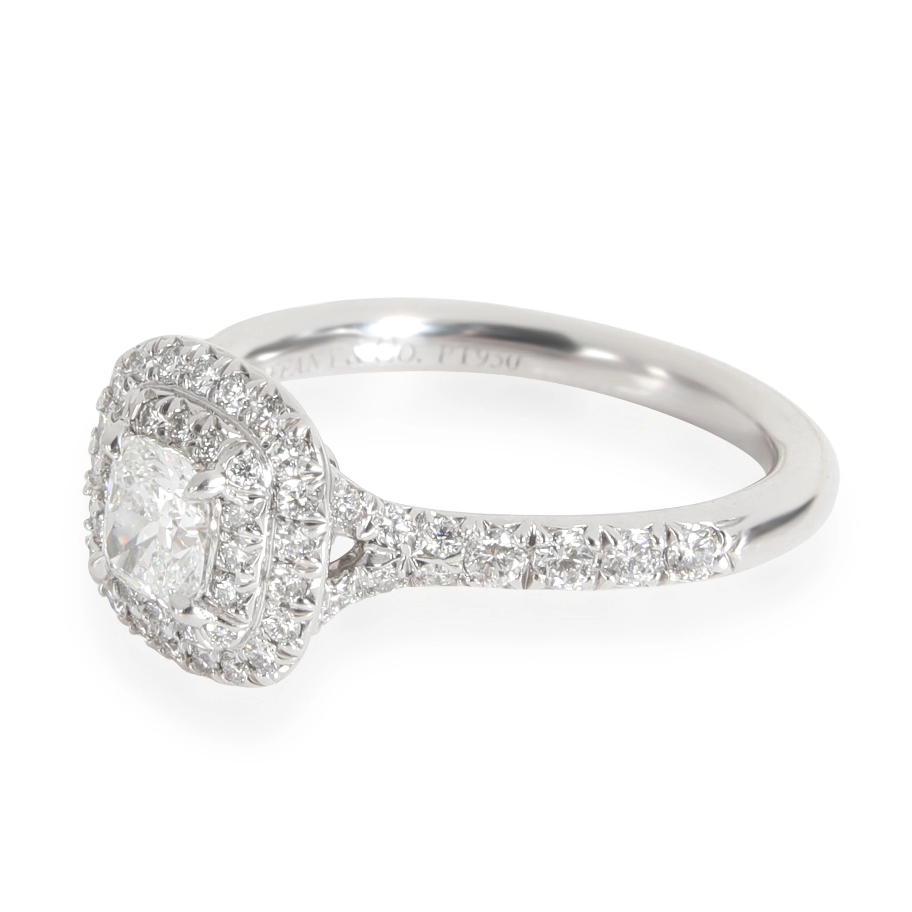 Tiffany & Co. Soleste Double Halo Diamond Engagement Ring, Platinum, 0.57 Ctw - Image 2