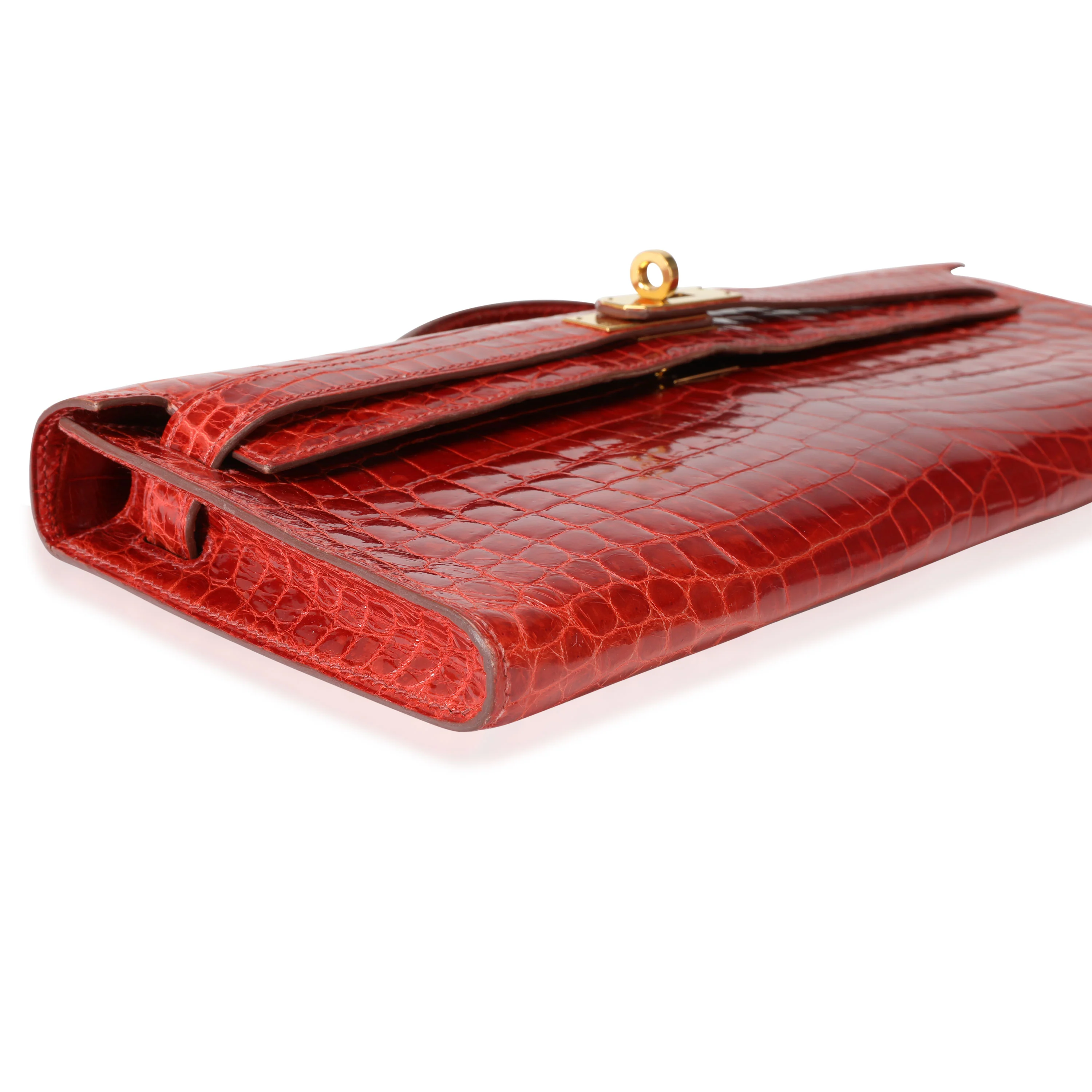 Sanguine Shiny Niloticus Crocodile Kelly Cut GHW - Image 5