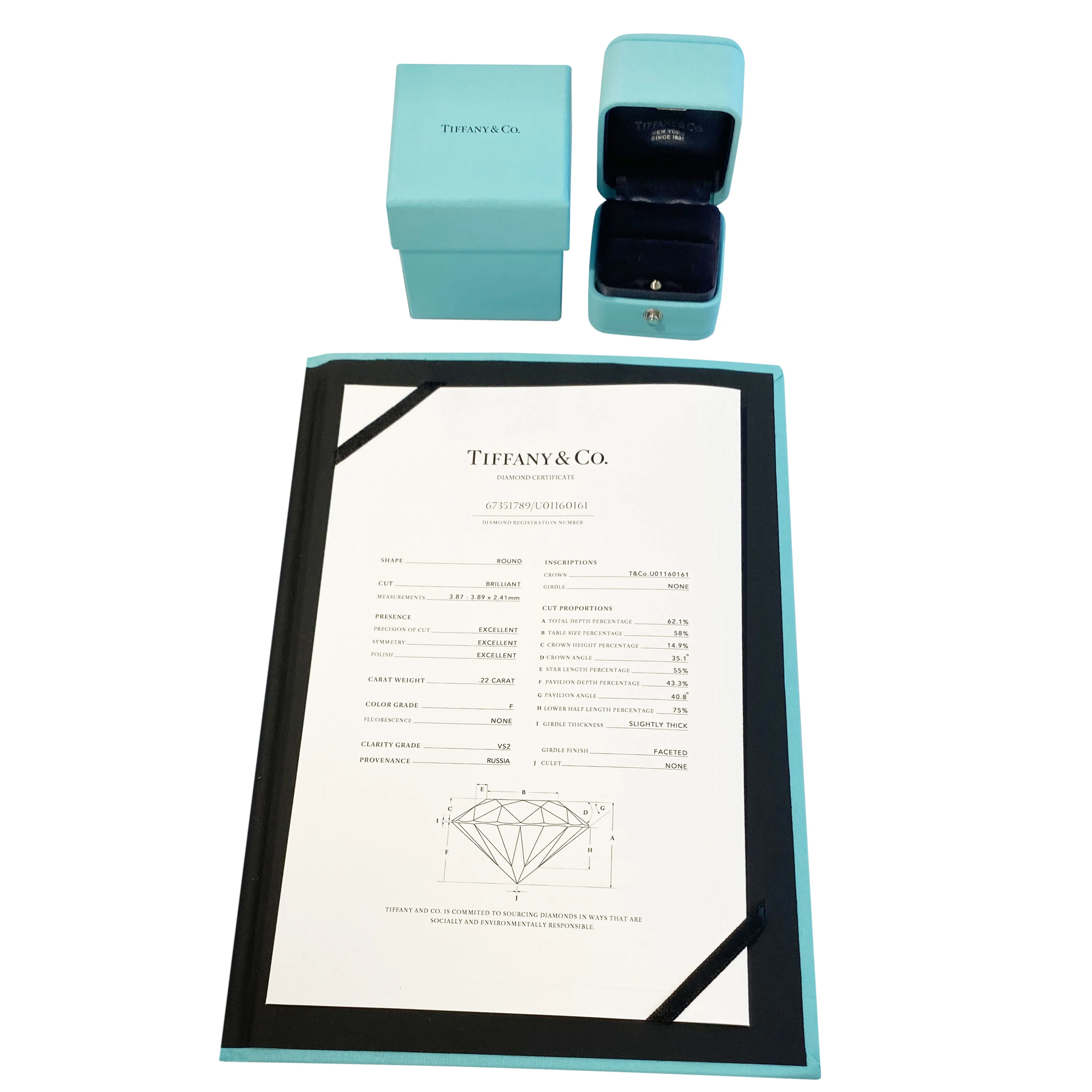 Tiffany & Co. Harmony Diamond Engagement Ring in Platinum F VS2 0.22 CT - Image 4