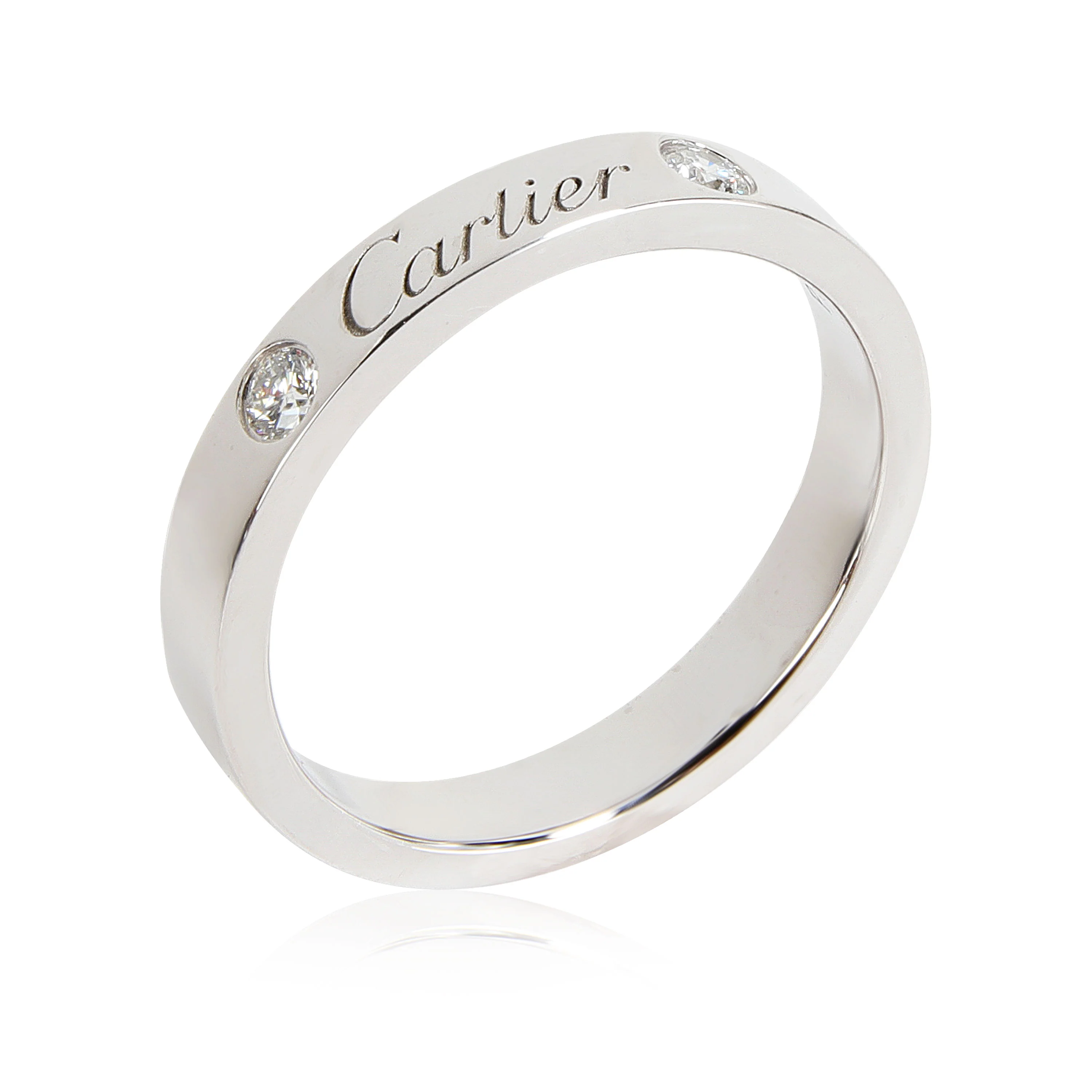 Cartier C de Cartier Two-Diamond Band in Platinum 0.07 CTW - Image 4