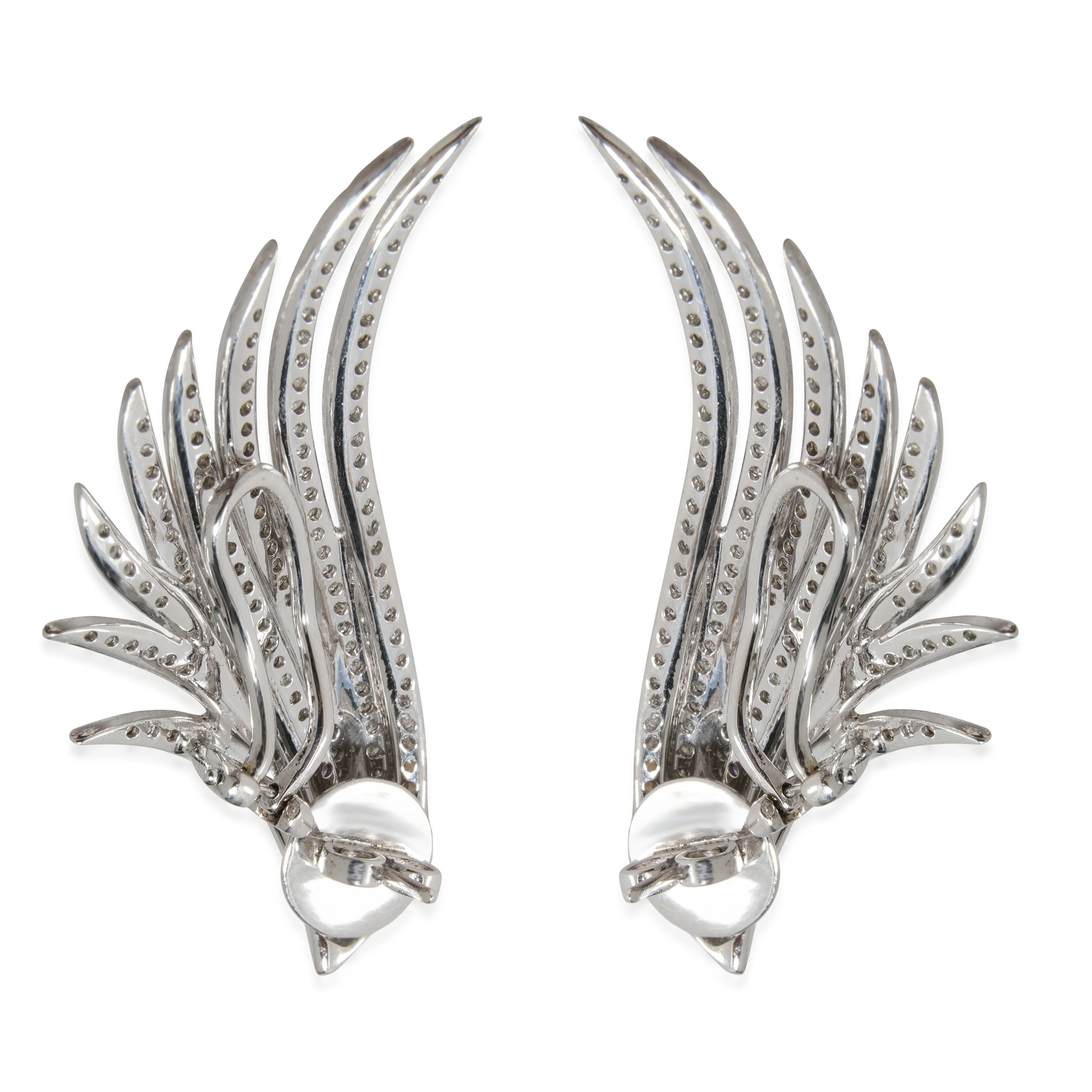 Diamond Ear Climbers in 18K White Gold 3.00 CTW - Image 3