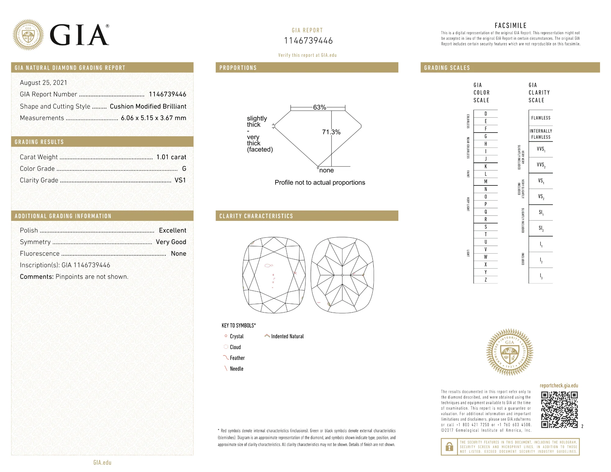 GIA Certified 1.01 Ct Cushion cut G VS1 Loose Diamond - Image 2