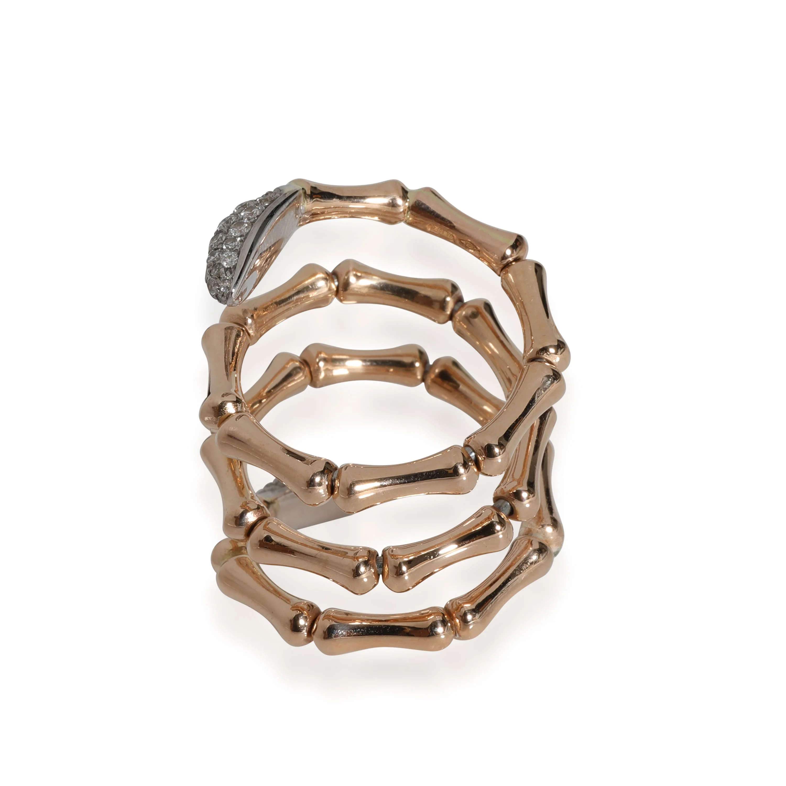 Chimento Bamboo Diamond Triple Loop Ring in 18K Rose Gold 1.20 Ctw - Image 3